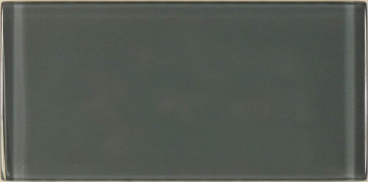 Eclipse Grey 3'' x 6'' Glossy Glass Subway Tile Euro Glass