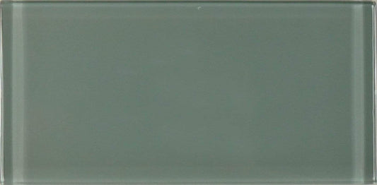 Gray Sky Grey 3'' x 6'' Glossy Glass Subway Tile Euro Glass