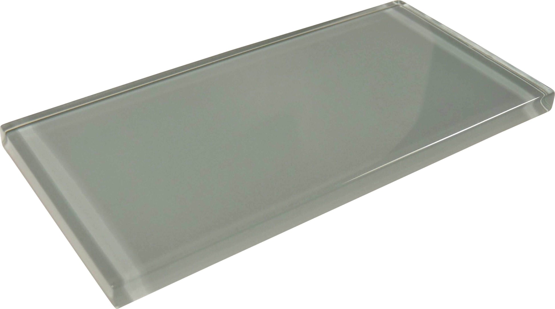 Gray Sky Grey 3'' x 6'' Glossy Glass Subway Tile Euro Glass