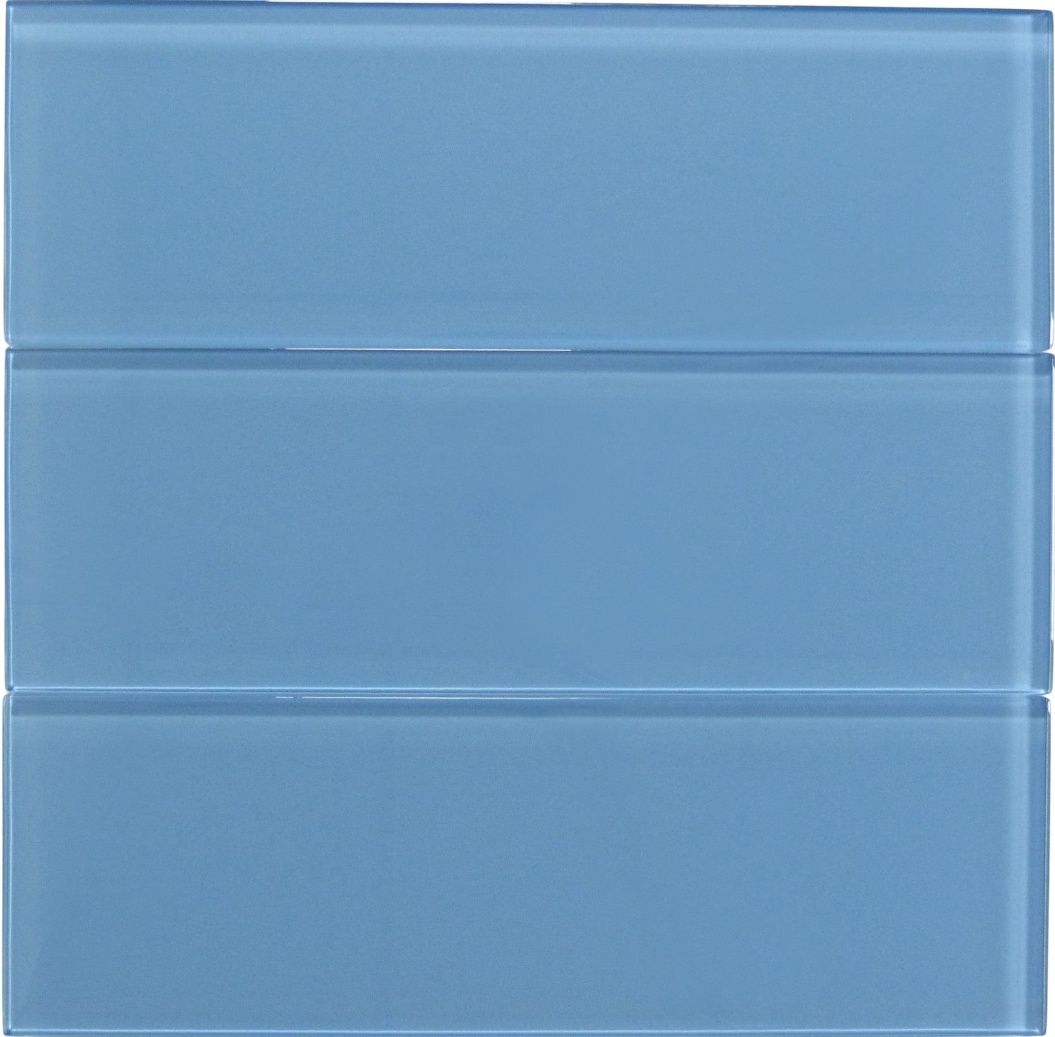 Pacific Ocean Blue 4'' x 12'' Glossy Glass Subway Tile Euro Glass