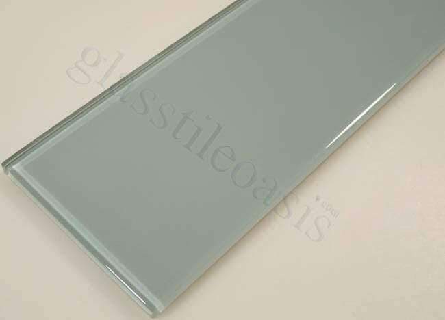 Morning Mist Blue 4'' x 12'' Glossy Glass Subway Tile Euro Glass