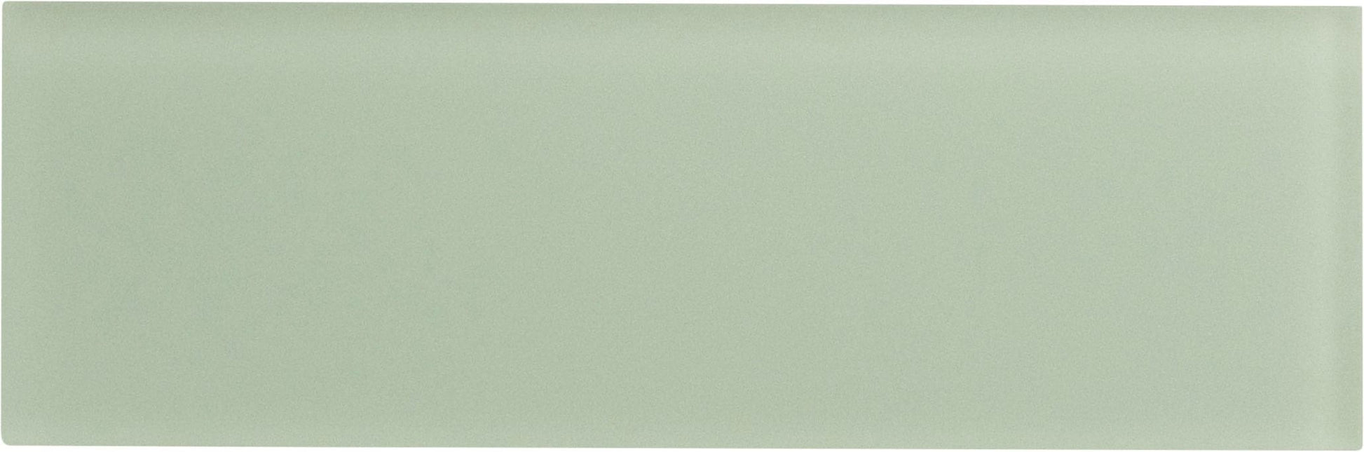 Ice Mist Matte Green 4'' x 12'' Frosted Glass Subway Tile Euro Glass