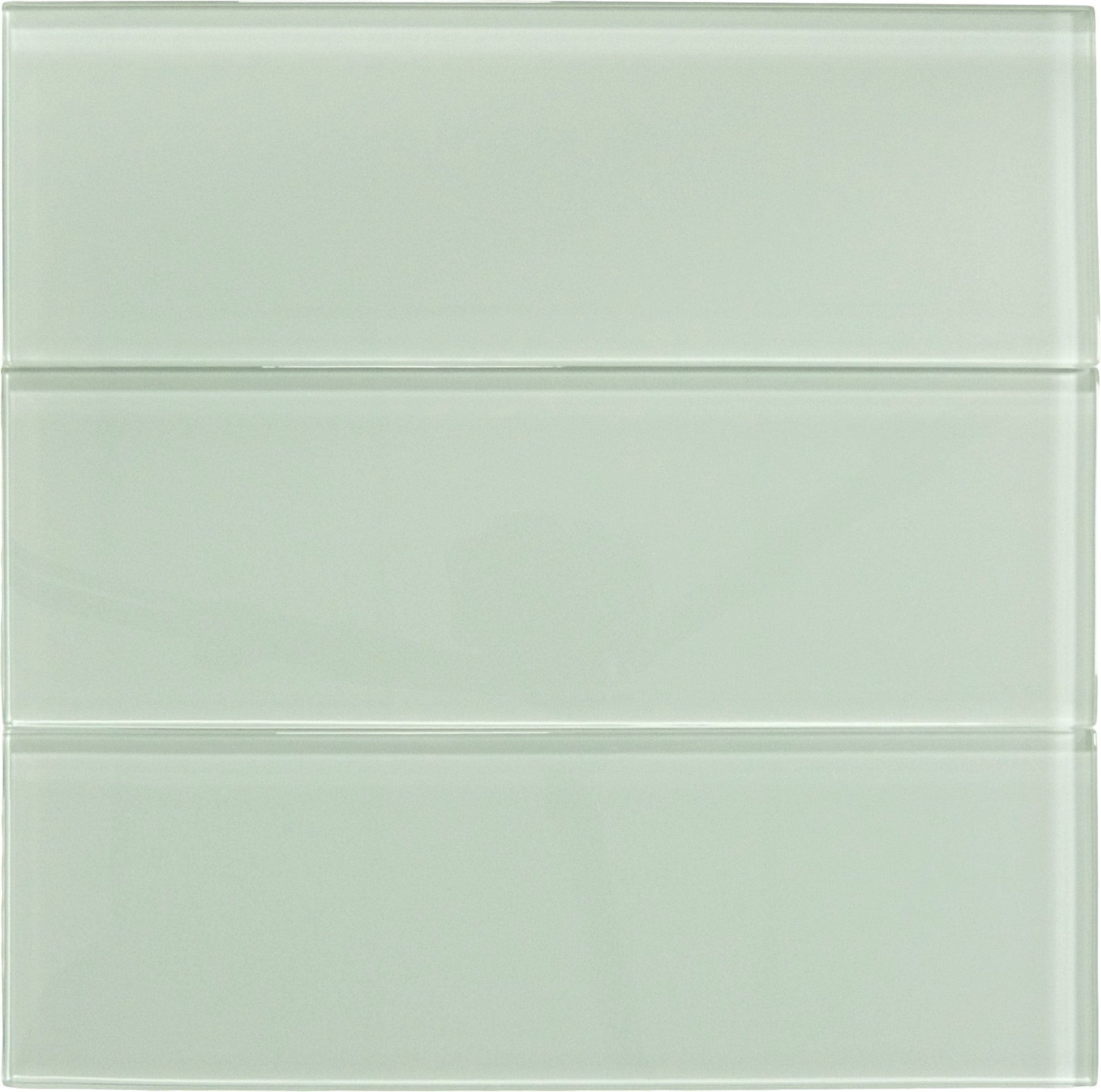 Ice Mist Green 4'' x 12'' Glossy Glass Subway Tile Euro Glass