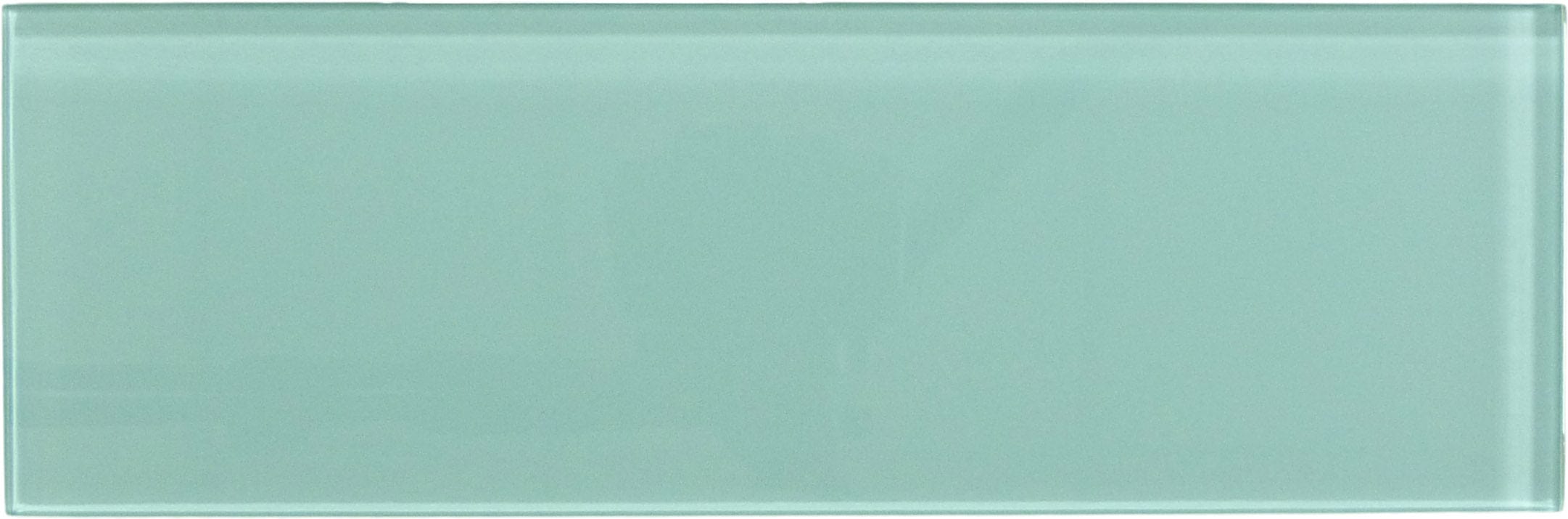 Soft Mint Green 4'' x 12'' Glossy Glass Subway Tile Euro Glass