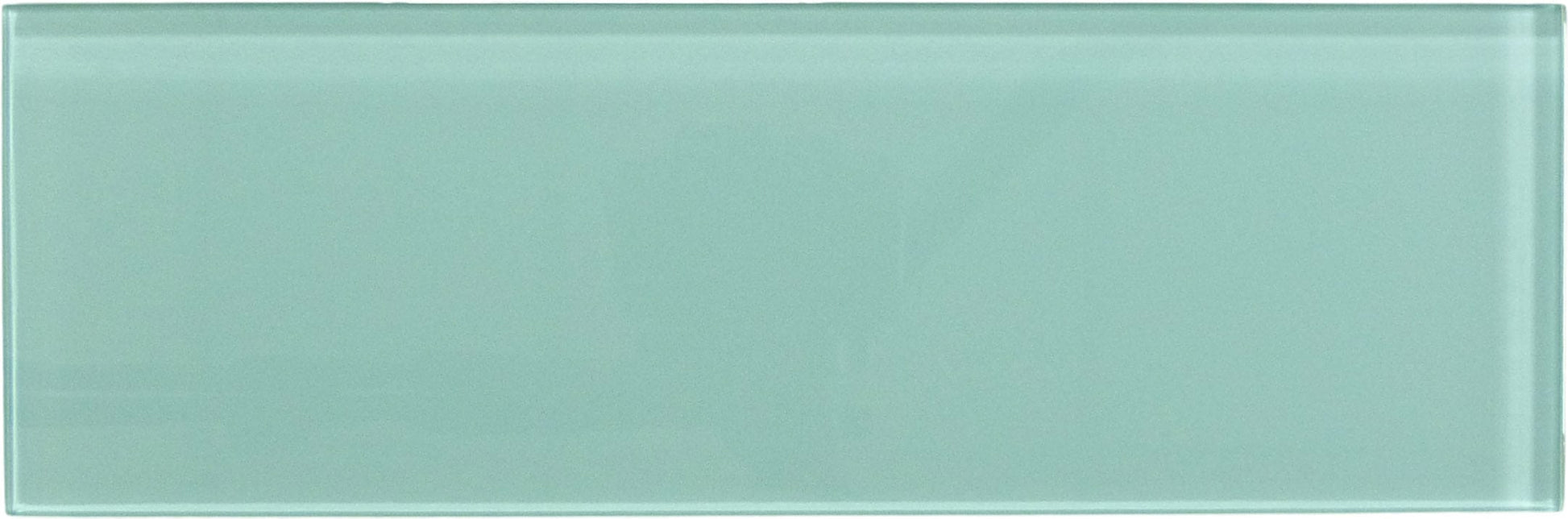 Soft Mint Green 4'' x 12'' Glossy Glass Subway Tile Euro Glass