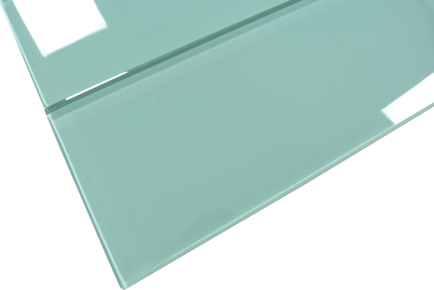 Soft Mint Green 4'' x 12'' Glossy Glass Subway Tile Euro Glass