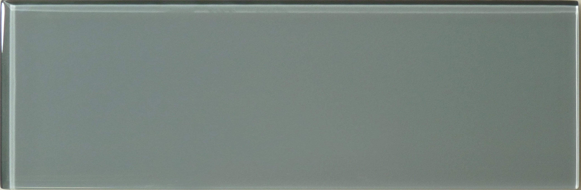 Gray Sky 4'' x 12'' Glossy Glass Subway Tile Euro Glass