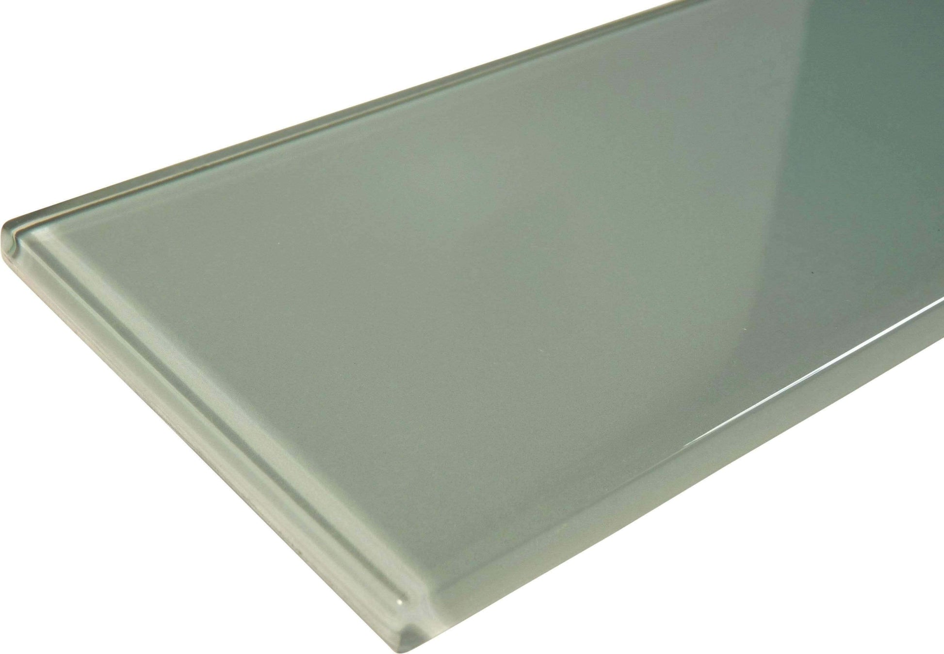 Gray Sky 4'' x 12'' Glossy Glass Subway Tile Euro Glass