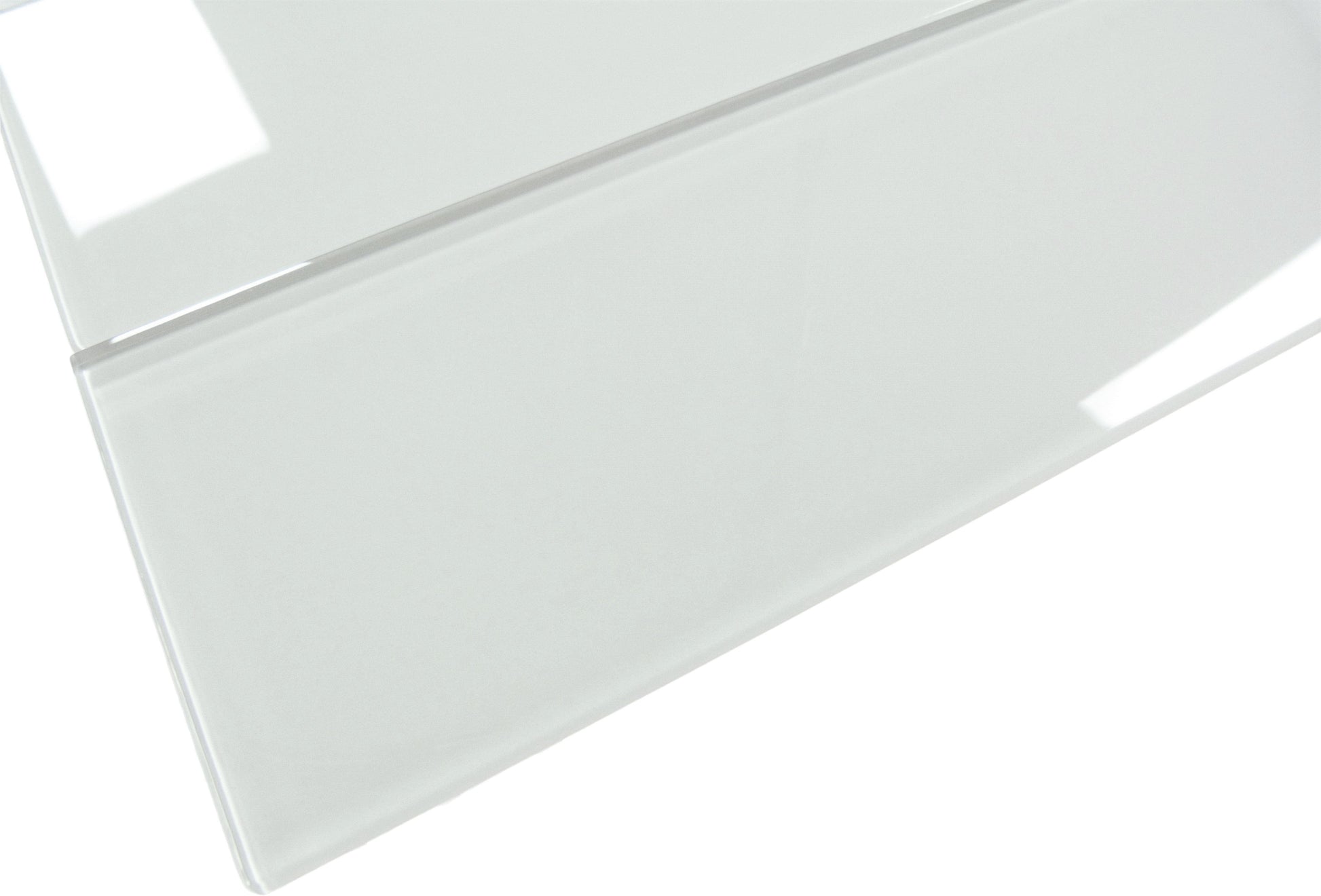 Bright White 4x12 Glossy Glass Subway Tile Euro Glass