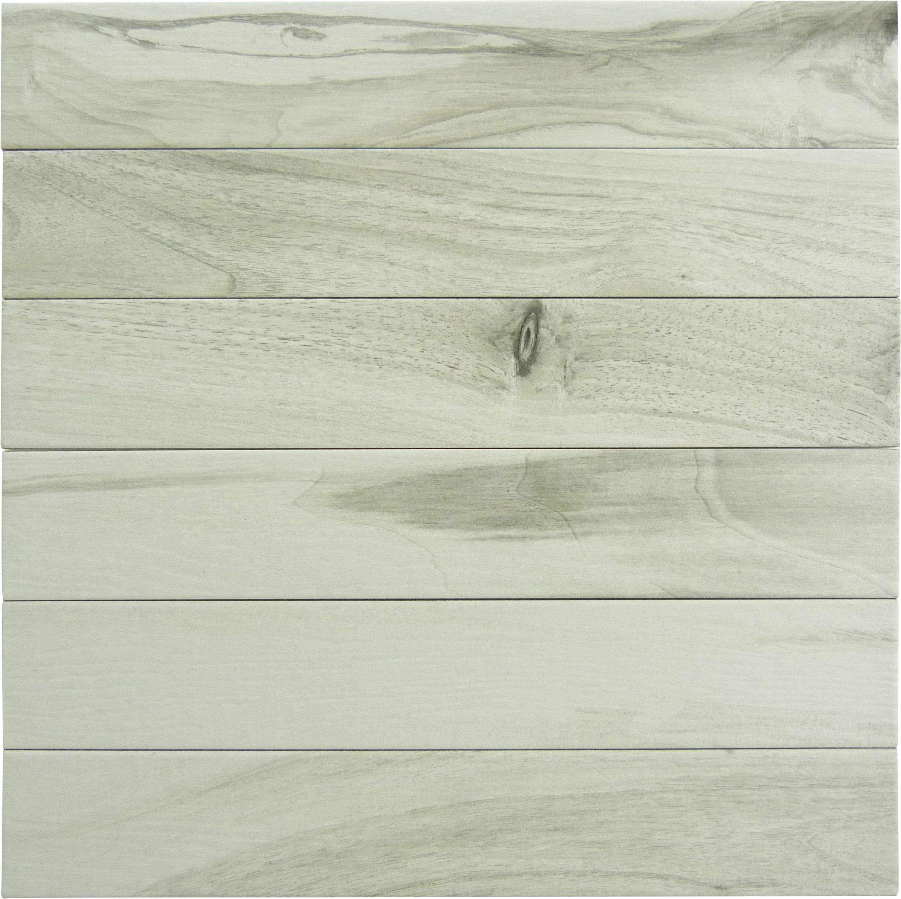 Ala Timber Evening Shadow White 3" x 18" Matte Porcelain Plank Tile Euro Glass