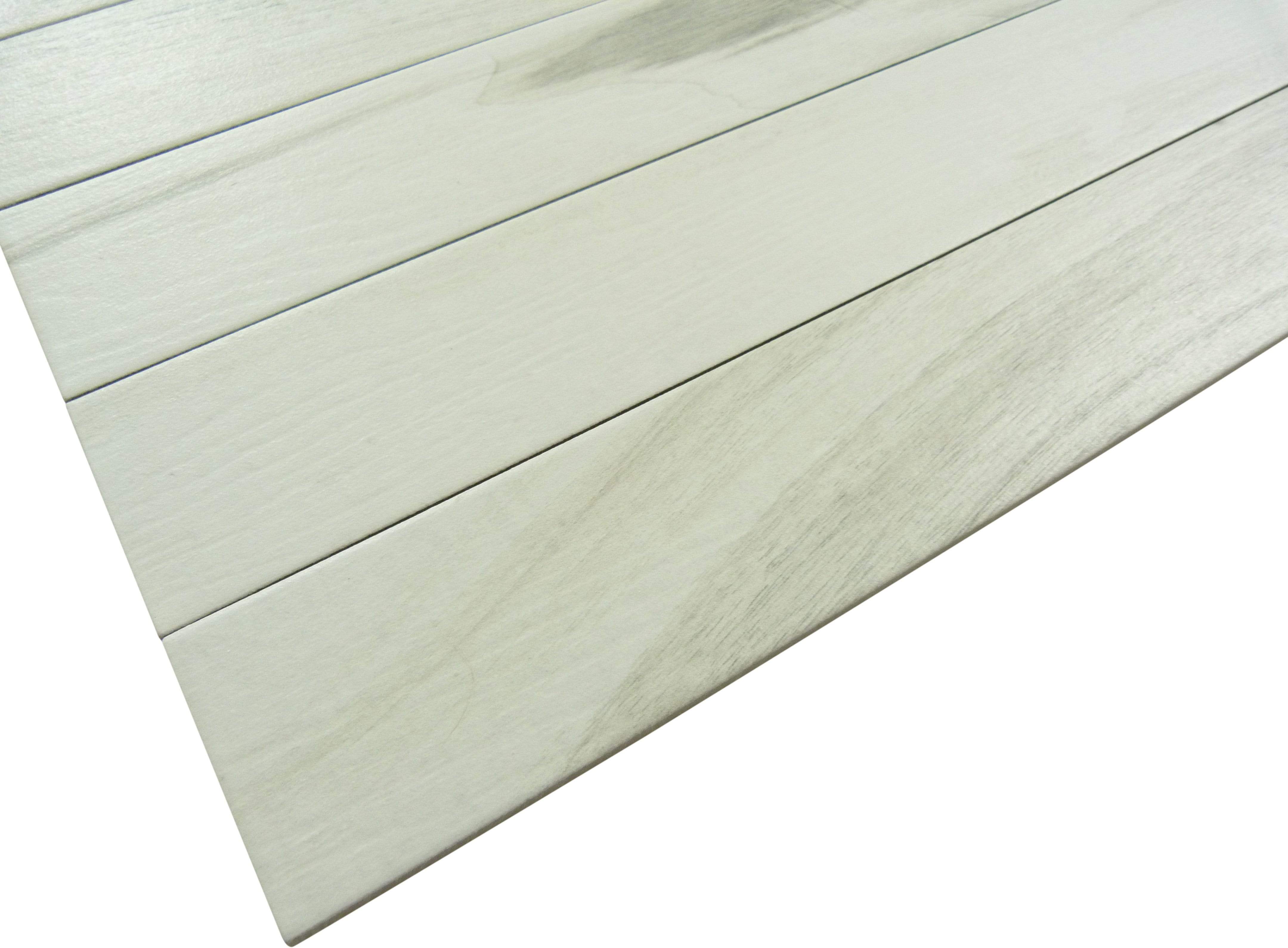 Ala Timber Evening Shadow White 3" x 18" Matte Porcelain Plank Tile Euro Glass