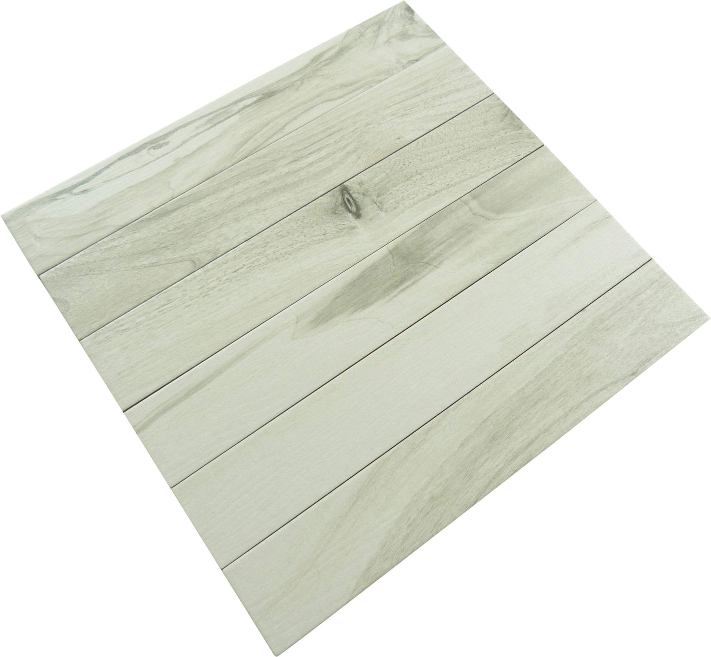 Ala Timber Evening Shadow White 3" x 18" Matte Porcelain Plank Tile Euro Glass