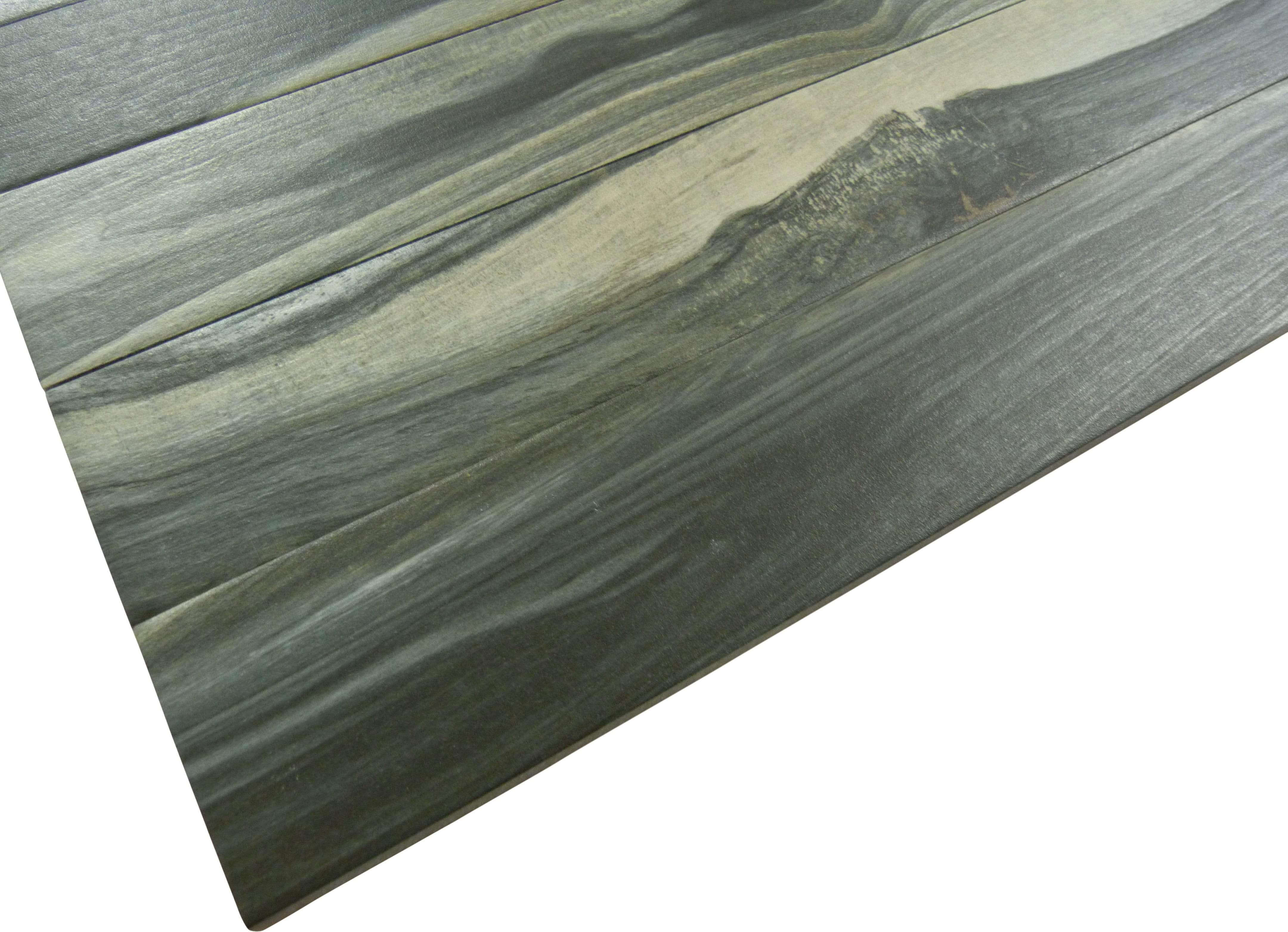 Ala Timber Thunder Sky Black 3" x 18" Matte Porcelain Plank Tile Euro Glass