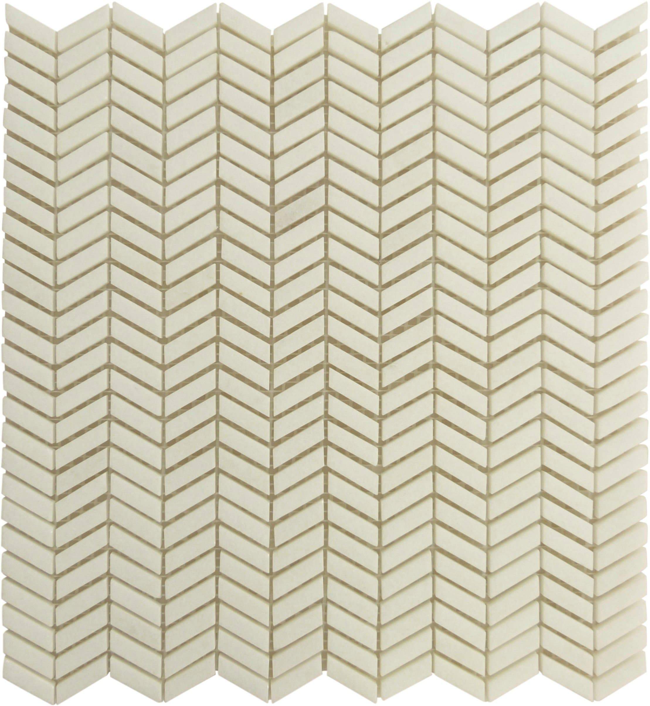 Atrium White Polished Stone Tile Euro Glass
