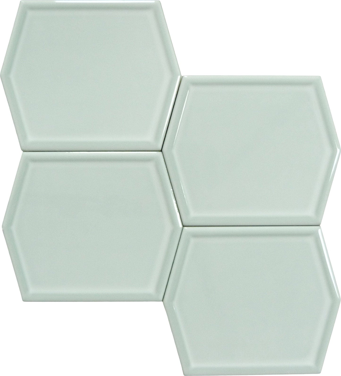 Beryl Window Grey 5x6 Hexagon Glossy Ceramic Tile Euro Glass