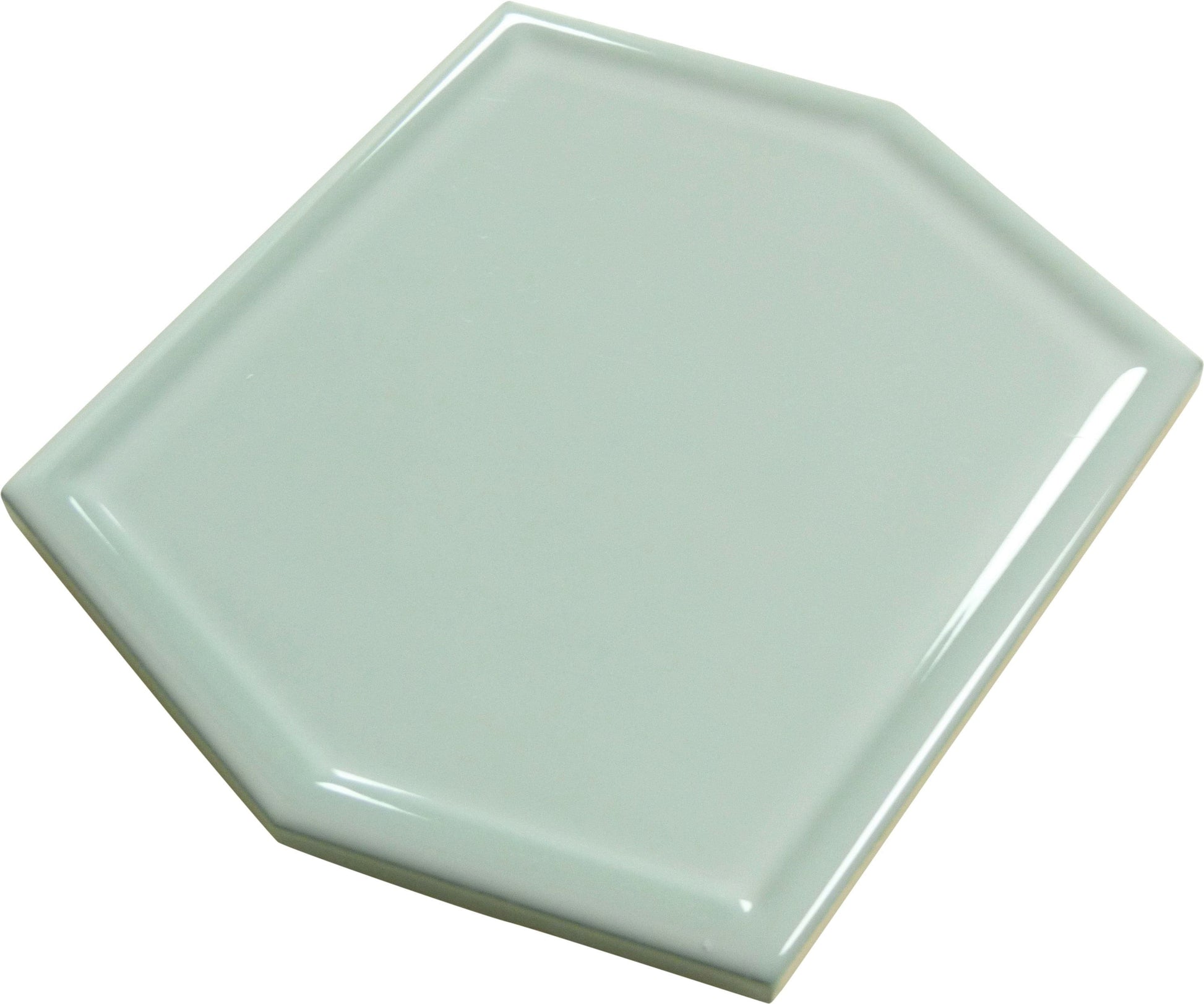 Beryl Window Grey 5x6 Hexagon Glossy Ceramic Tile Euro Glass