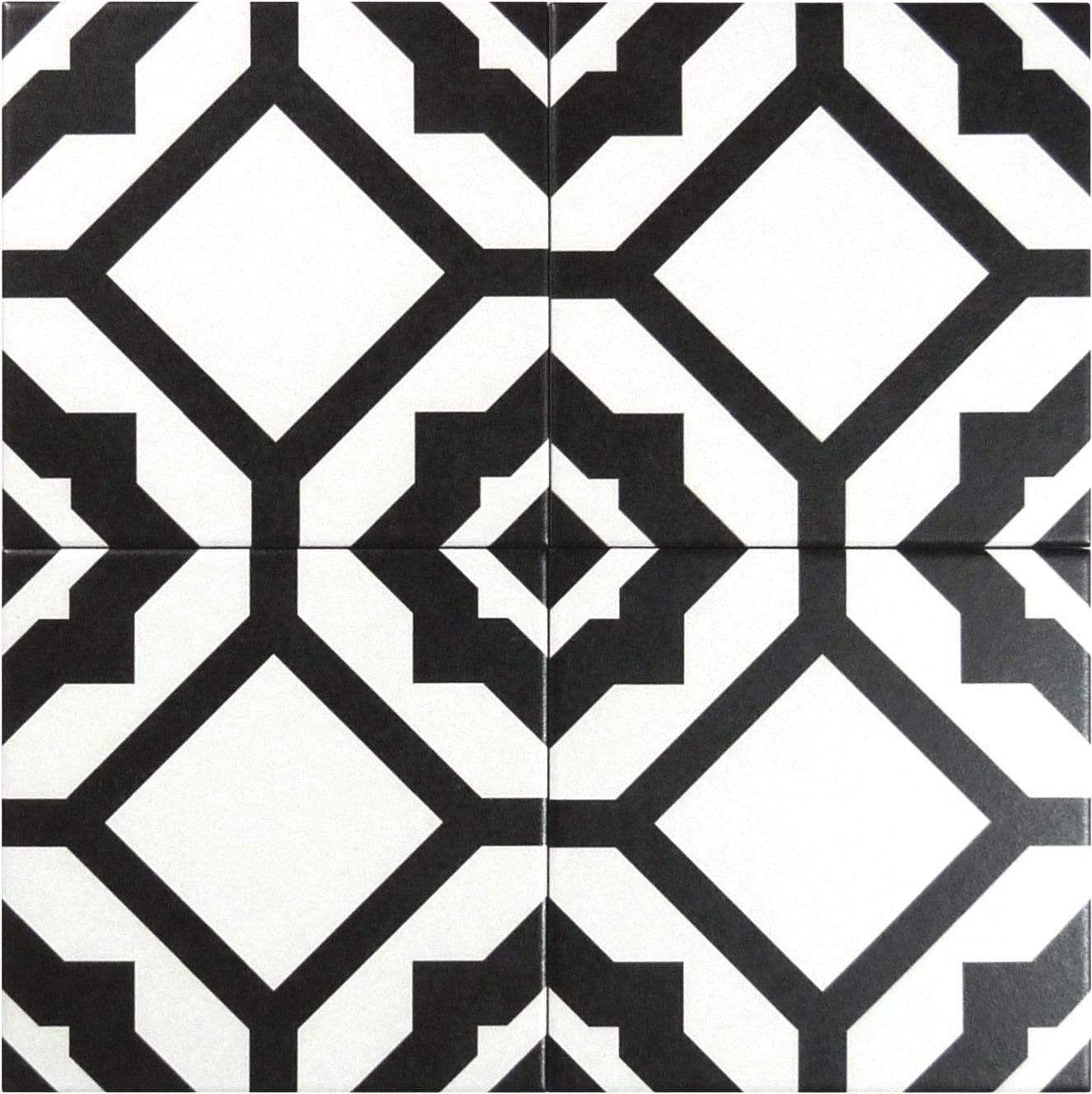 Retro Neuve Radient Frame 8" x 8" Matte Porcelain Tile Euro Glass