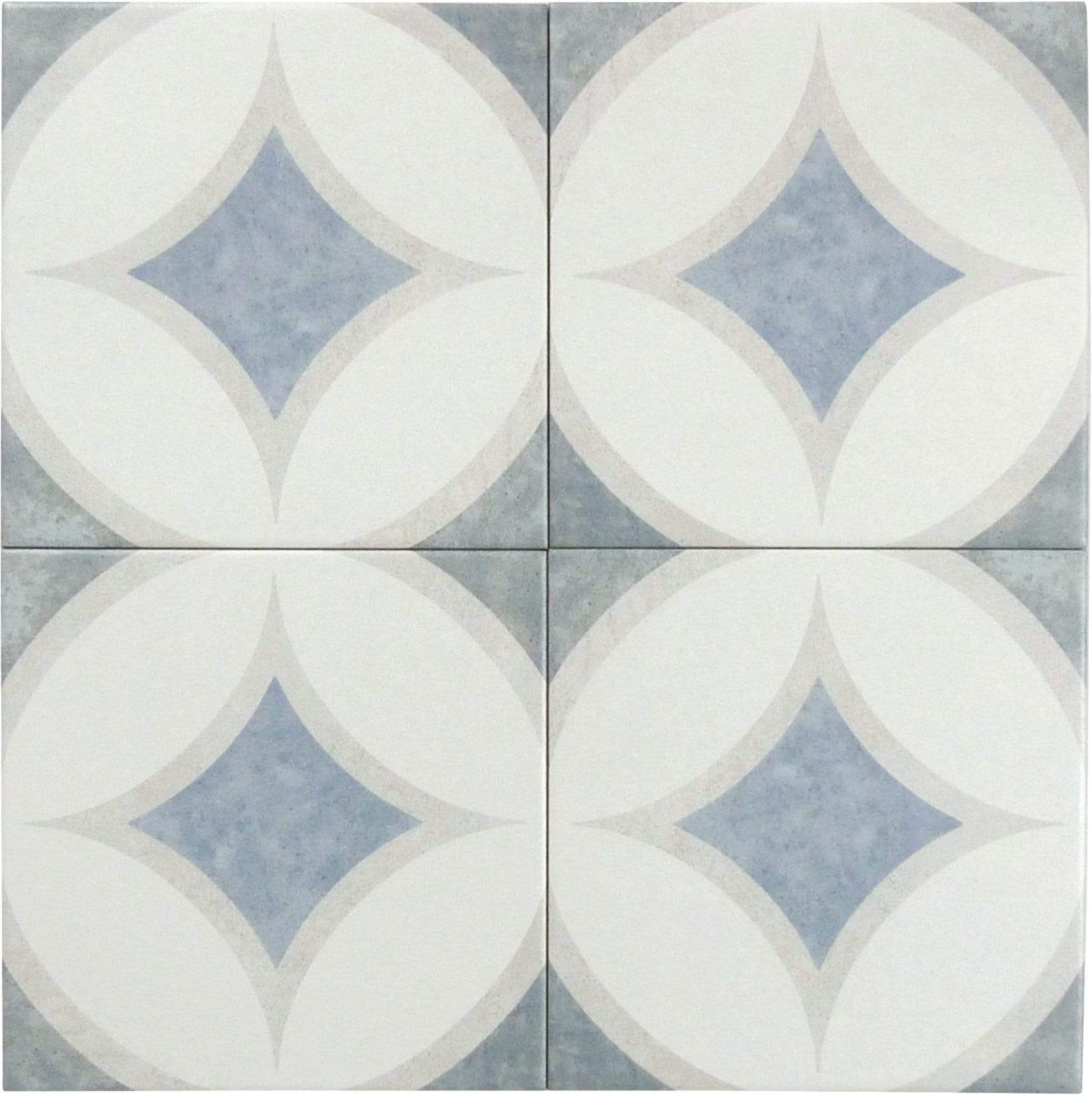 Retro Neuve Ocean Star 8" x 8" Matte Porcelain Tile Euro Glass