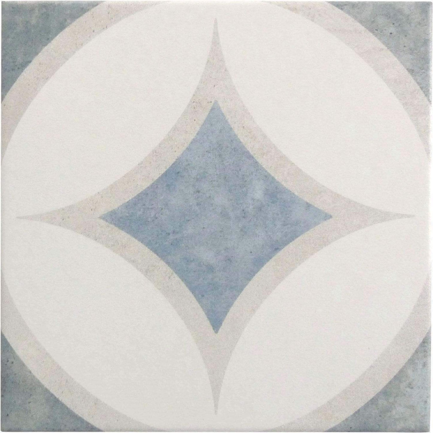 Retro Neuve Ocean Star 8" x 8" Matte Porcelain Tile Euro Glass