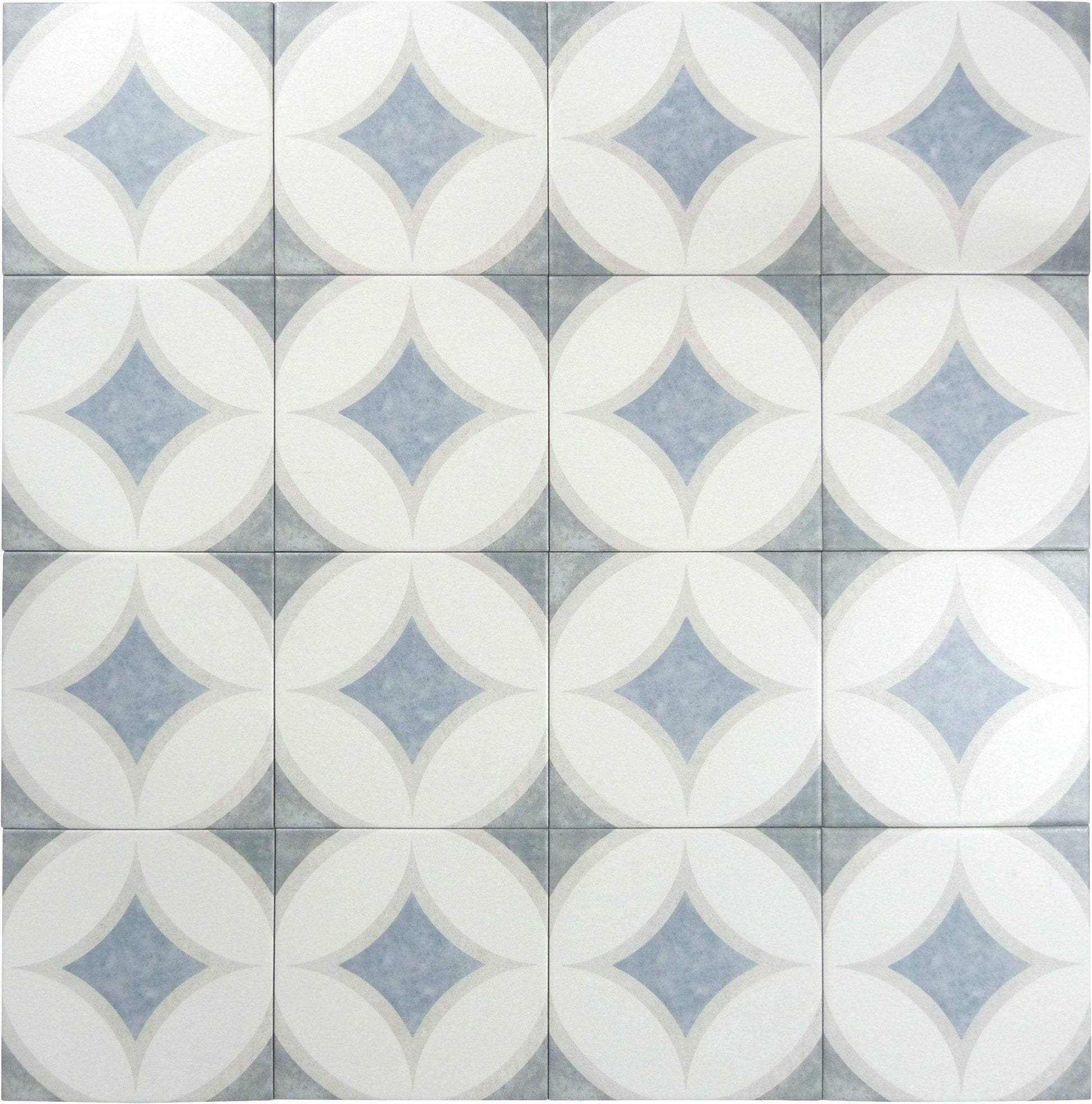 Retro Neuve Ocean Star 8" x 8" Matte Porcelain Tile Euro Glass