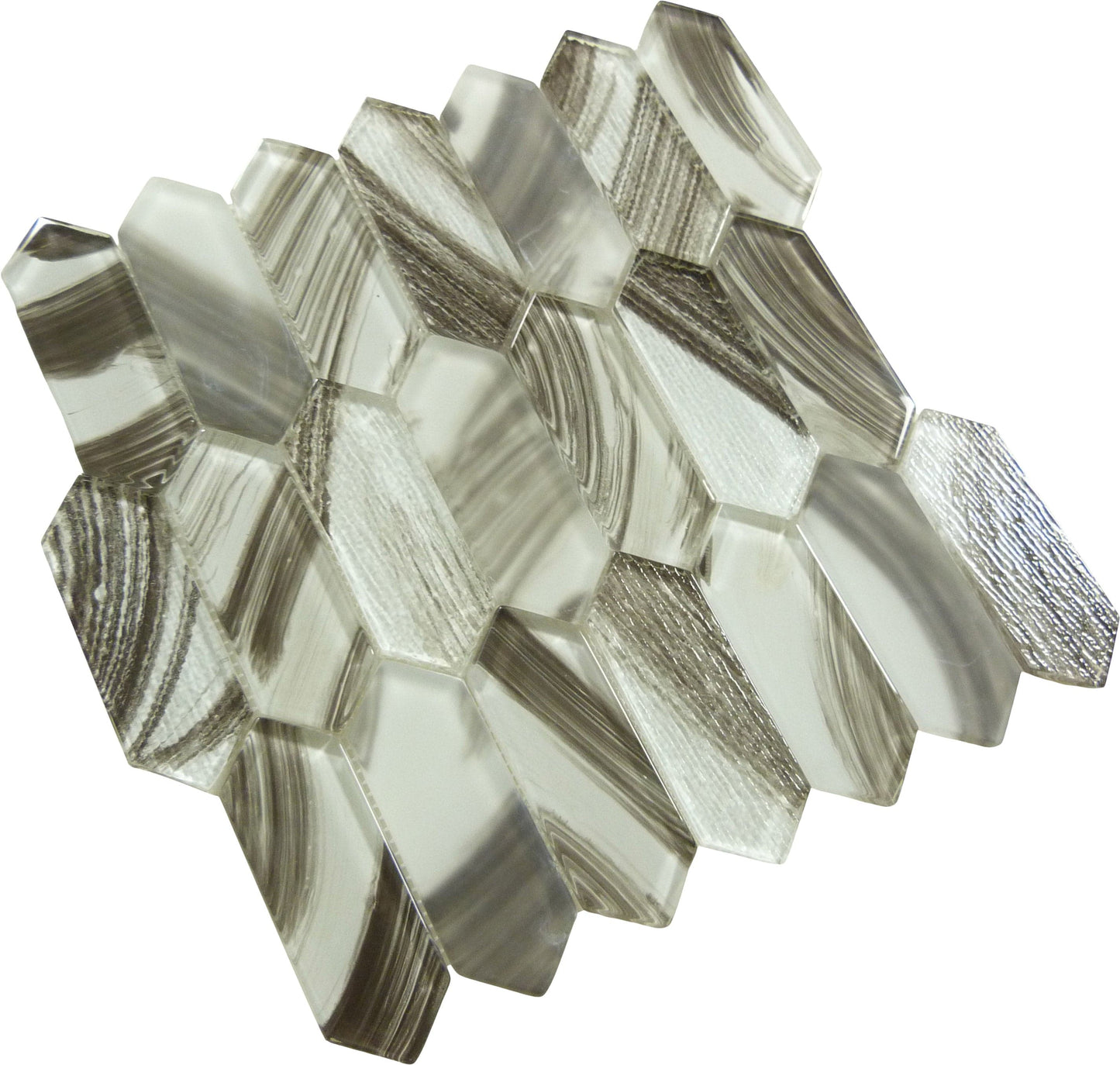 Circa Parthenon Foy Pillar Brown Hexagon Picket Glass Tile Euro Glass