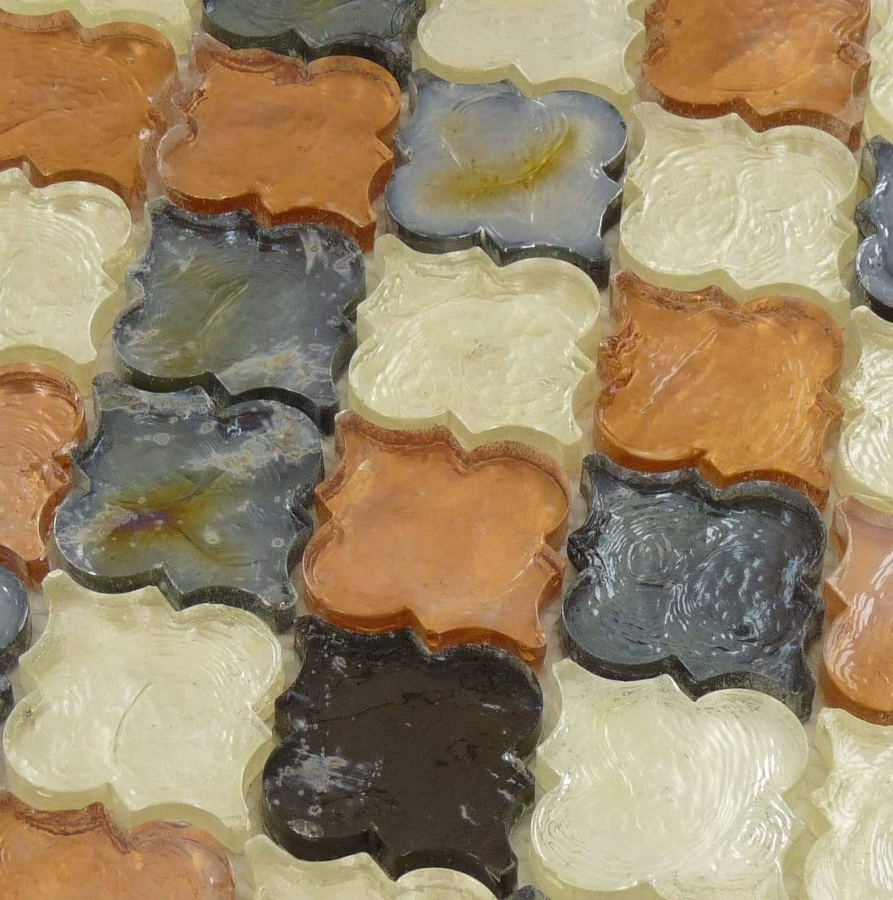 Desert Range Copper Glossy and Iridescent Glass Tile Euro Glass