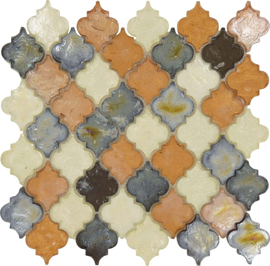 Desert Range Copper Glossy and Iridescent Glass Tile Euro Glass