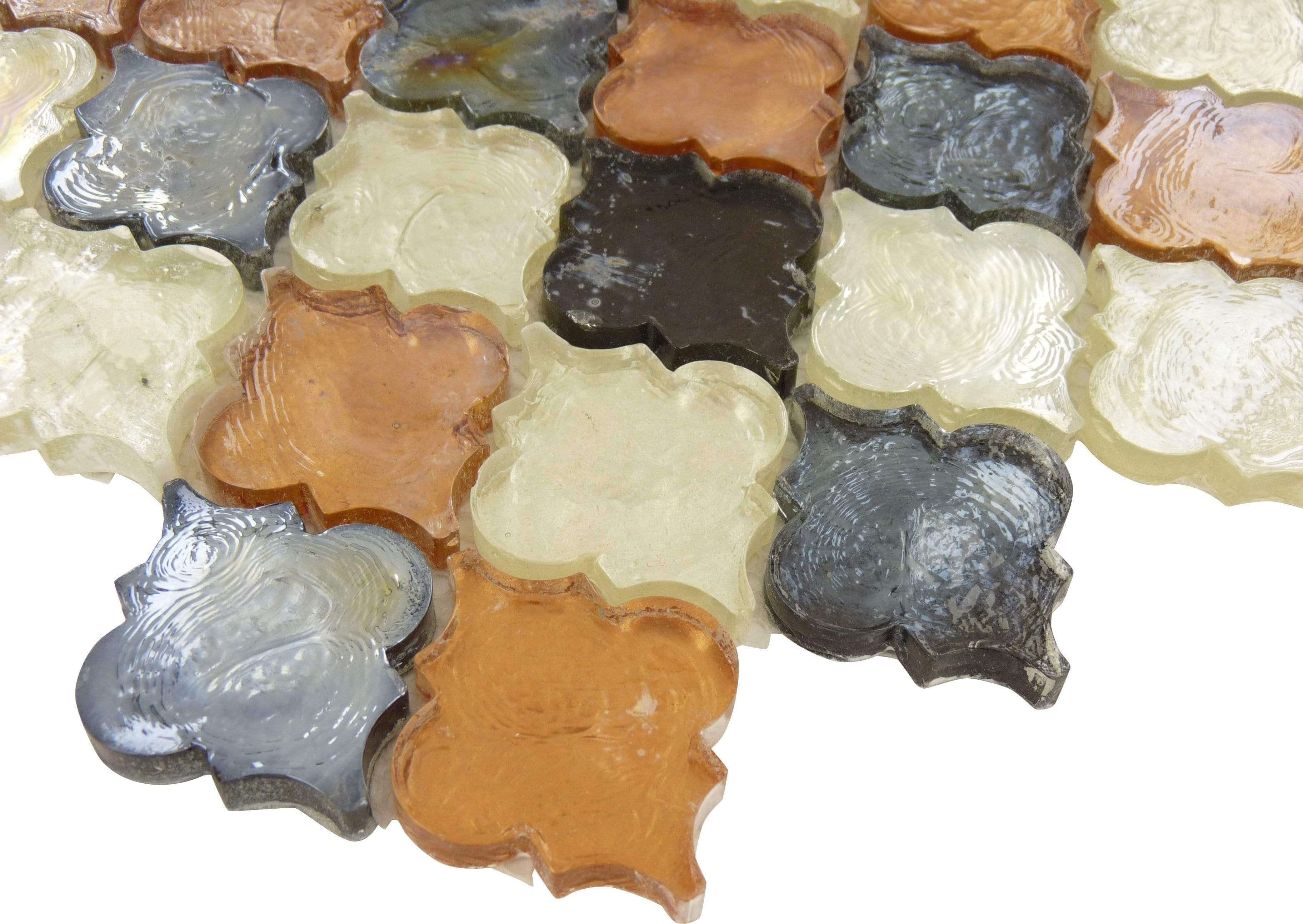 Desert Range Copper Glossy and Iridescent Glass Tile Euro Glass