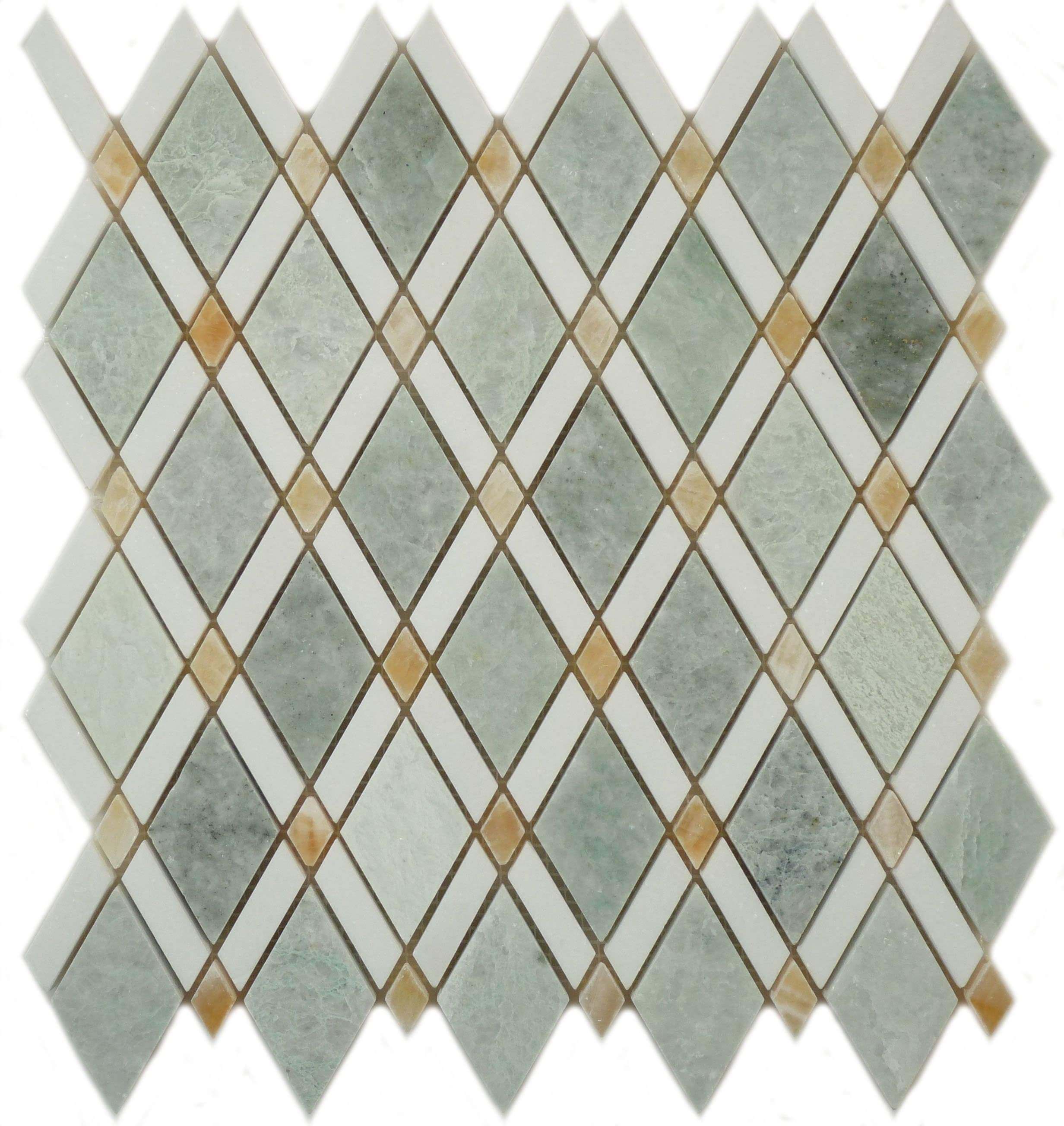 Ming Green Diamond Stone Polished Tile Euro Glass