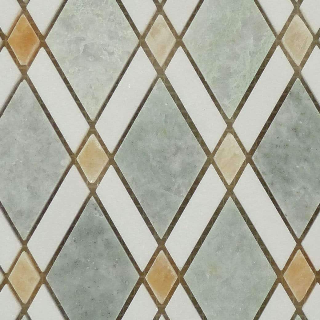 Ming Green Diamond Stone Polished Tile Euro Glass