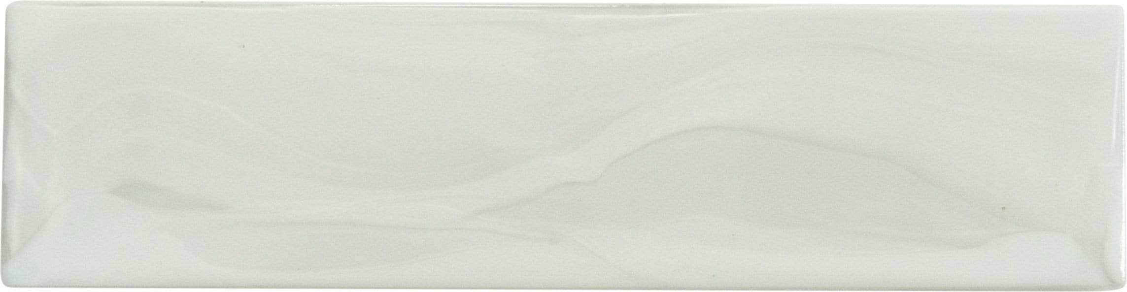 Elegant Swirl Porcelain Cloud White 3" x 12" Glossy Glass Subway Pool Tile Euro Glass