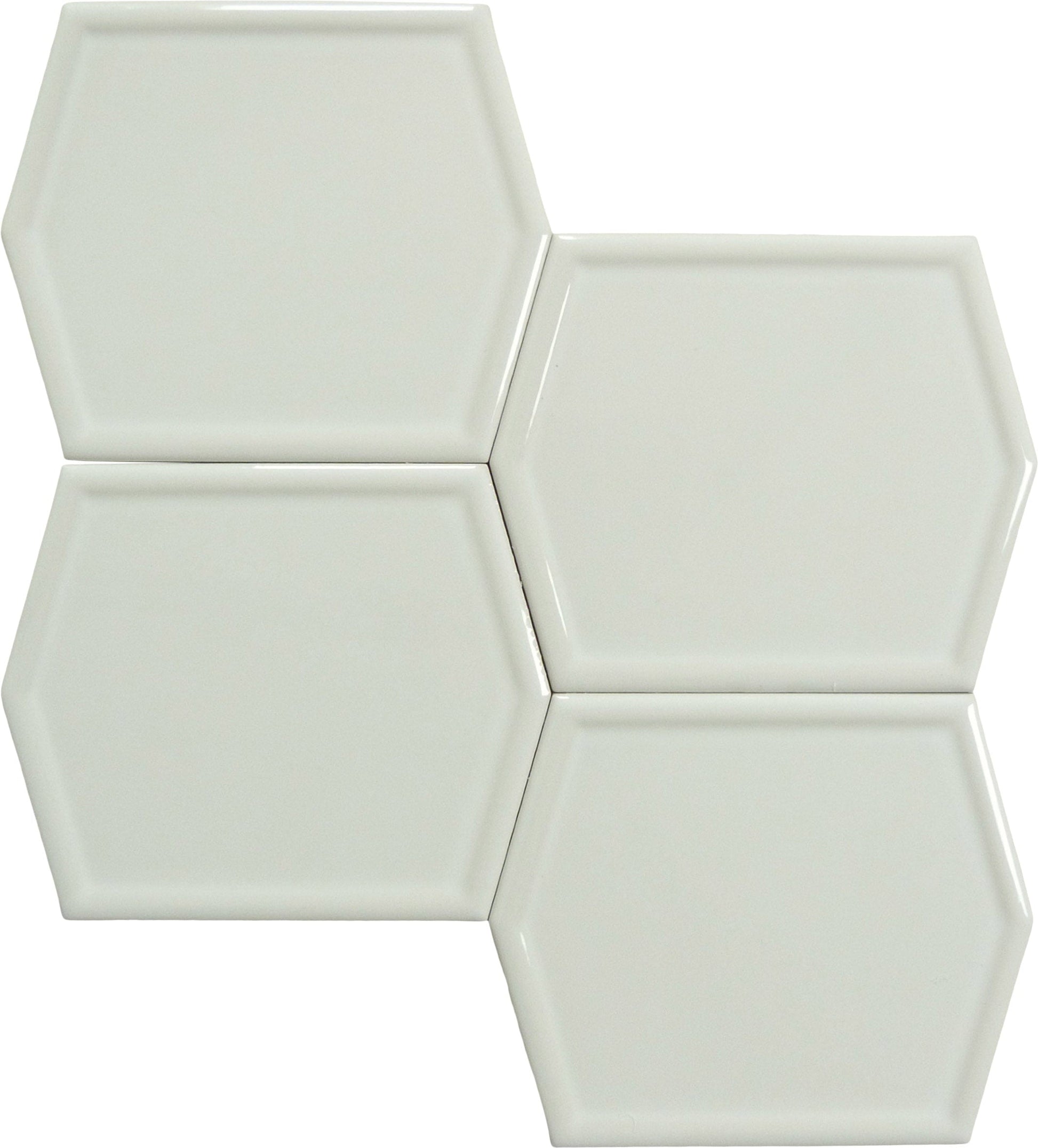 Essence Breeze Beige 5x6 Hexagon Glossy Ceramic Tile Euro Glass