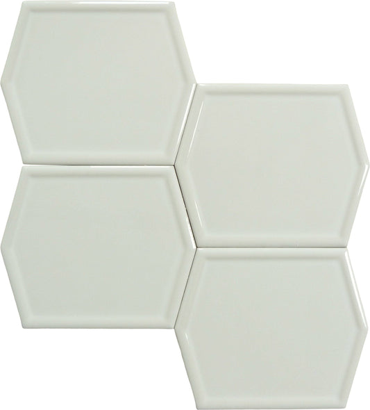 Essence Breeze Beige 5x6 Hexagon Glossy Ceramic Tile Euro Glass