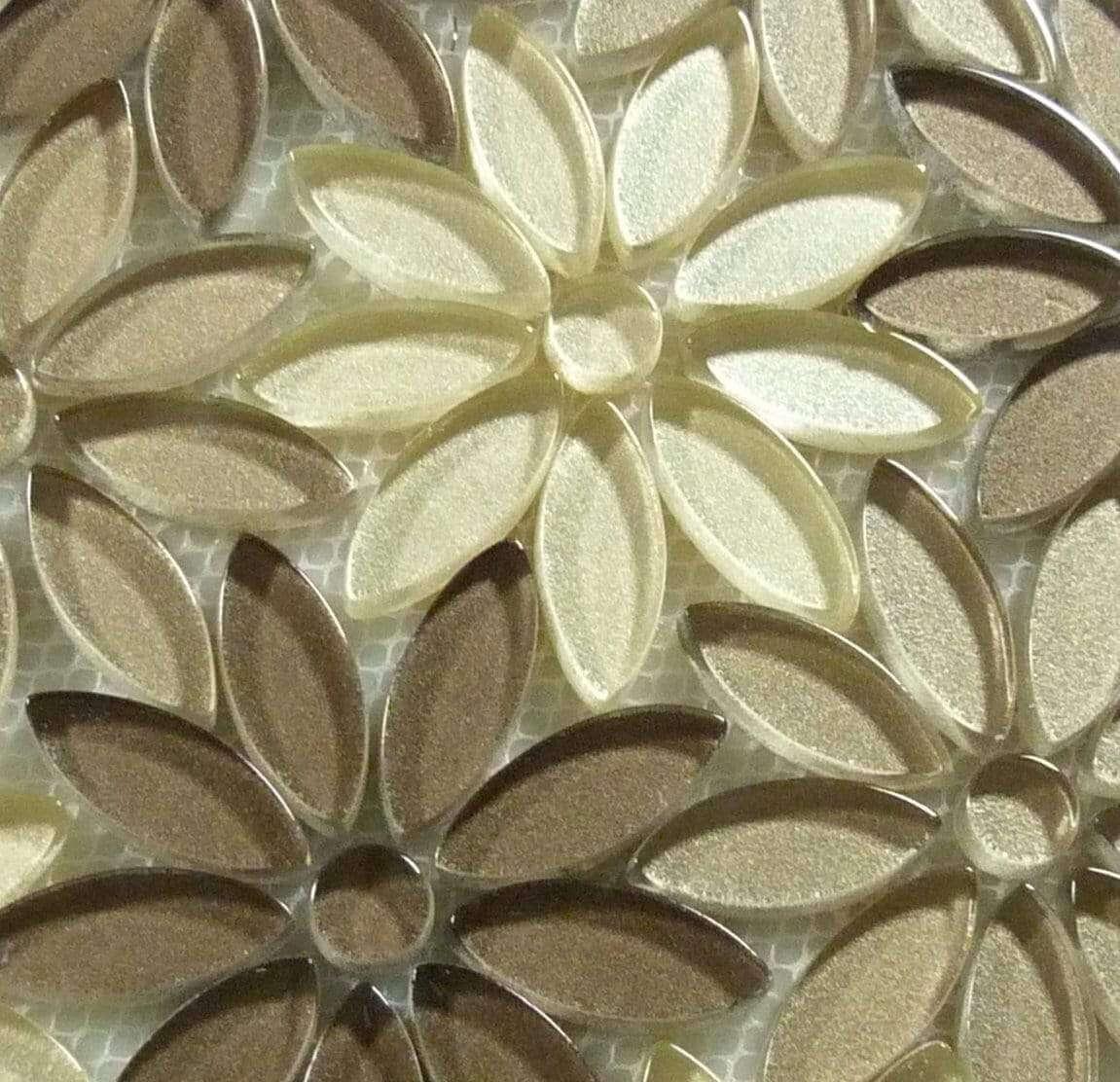 Neutral Vase Gold Glossy Glass Tile Euro Glass