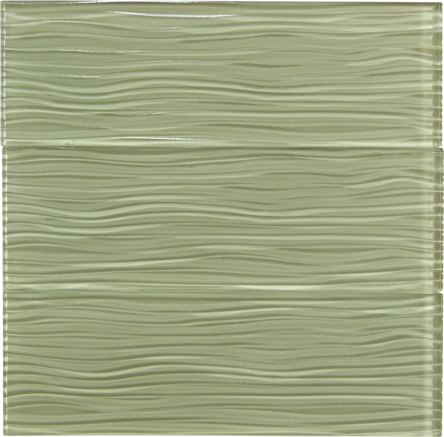 Fog Beige Wave 4'' x 12'' Glossy Glass Subway Tile Euro Glass