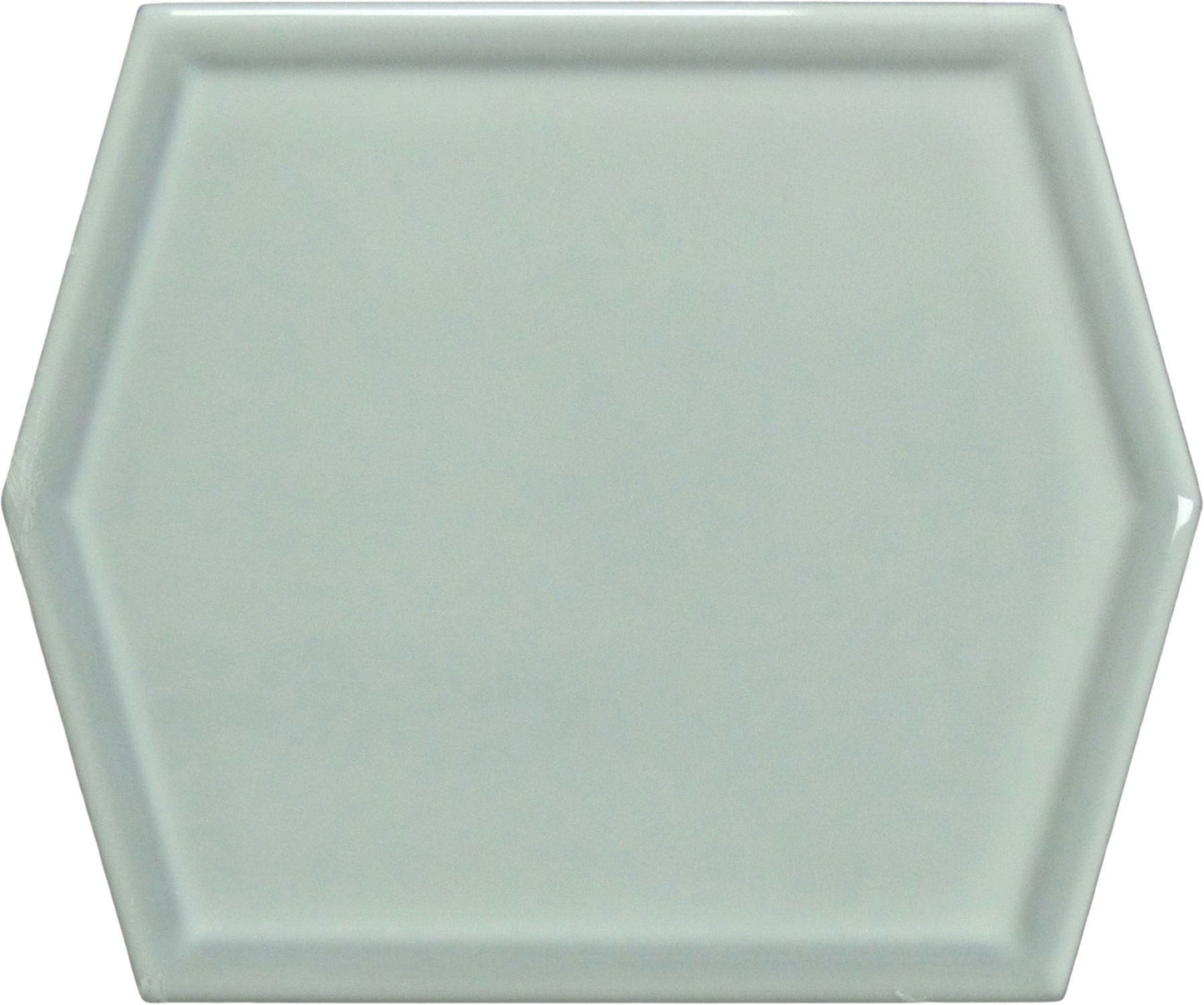 Gallant Corner Grey 5x6 Hexagon Glossy Ceramic Tile Euro Glass