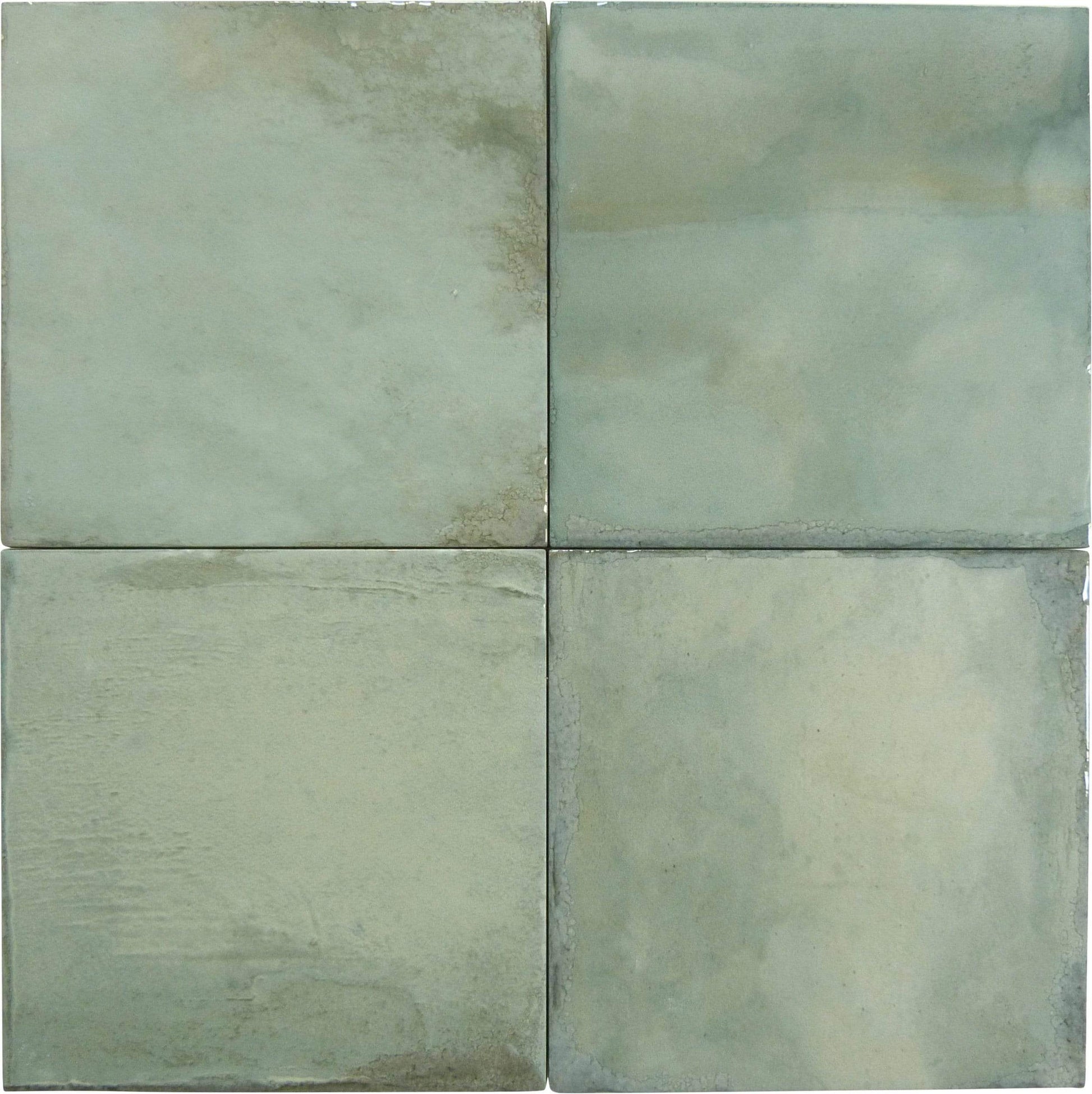 Geometric Calm Eco Green 8" x 8" Multi Finished Porcelain Tile Euro Glass