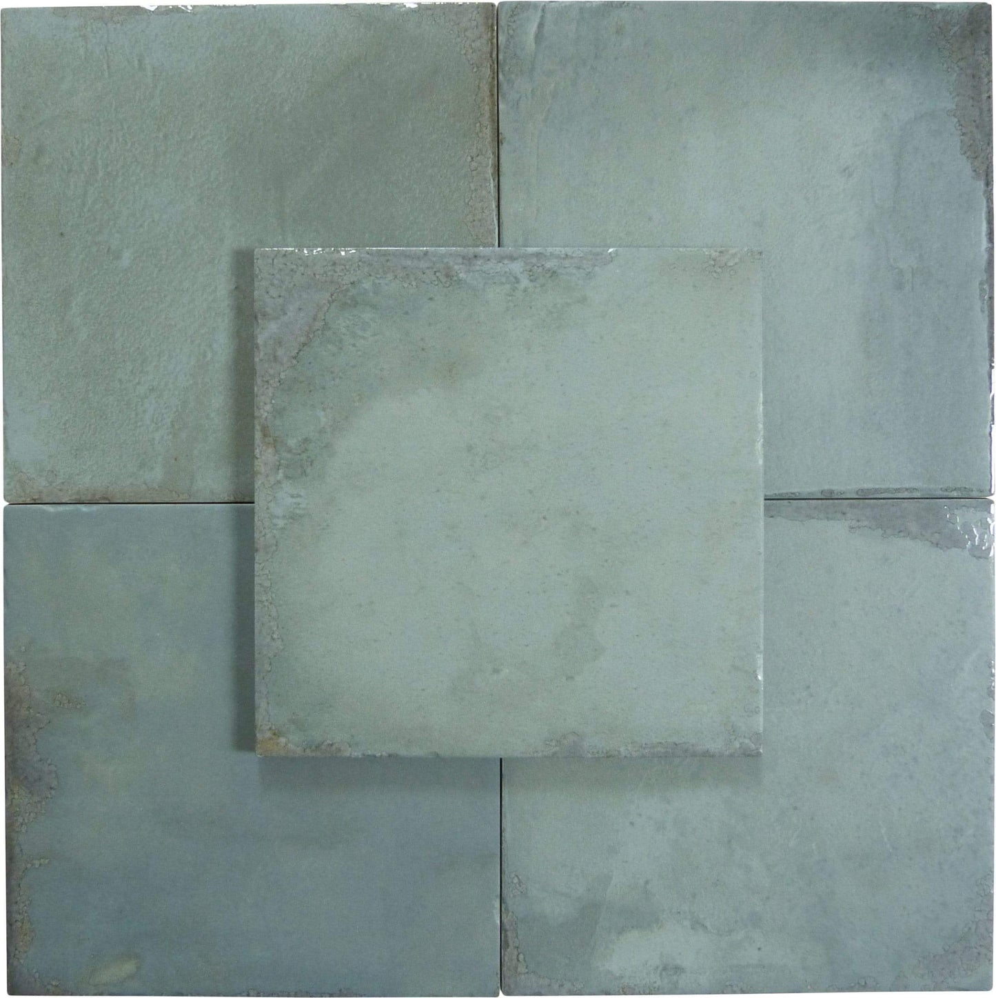 Geometric Calm Whispering Falls Blue 8" x 8" Multi Finished Porcelain Tile Euro Glass