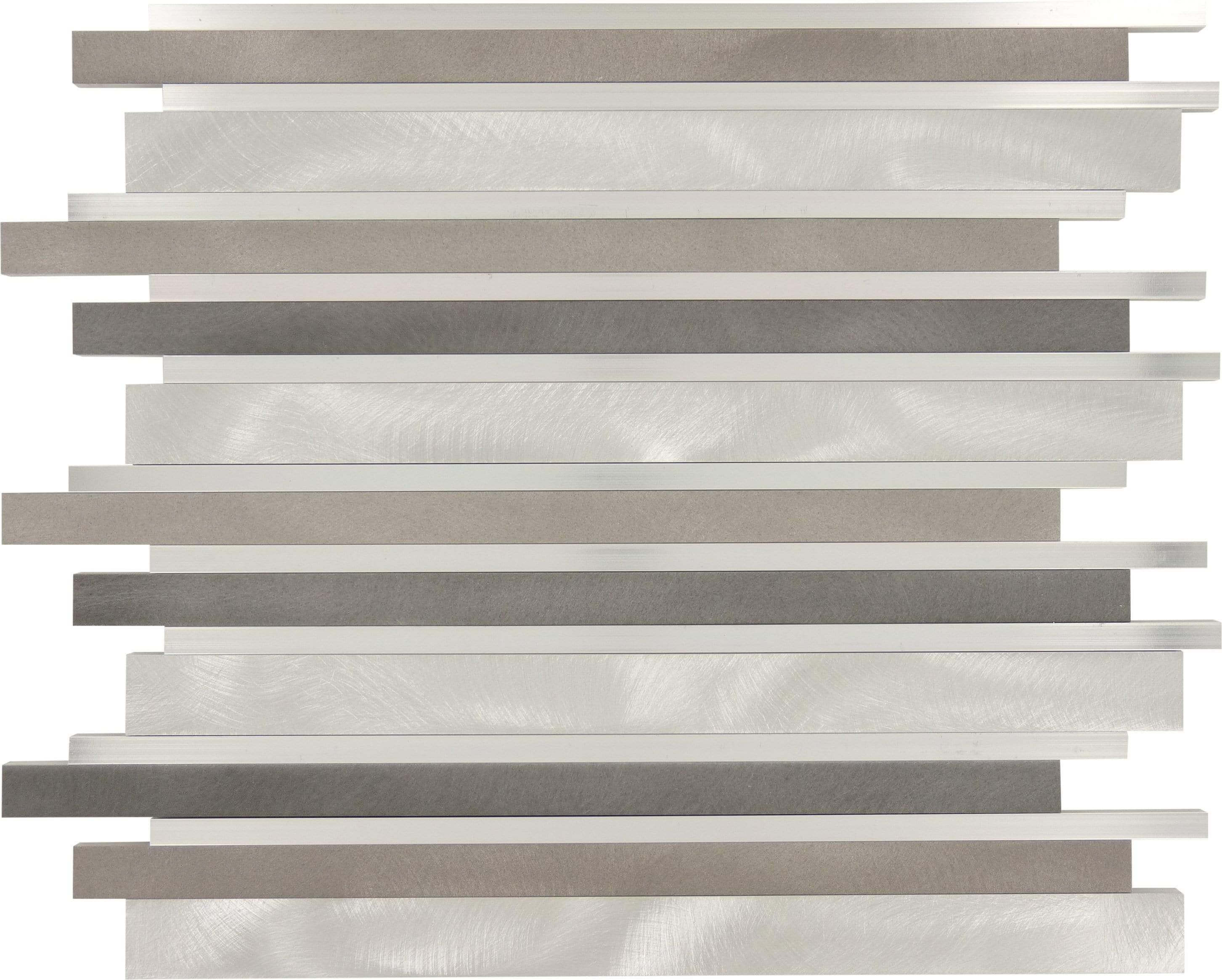 Metallic Weather Orbit Metal Glossy and Brushed Aluminium Tile Euro Glass