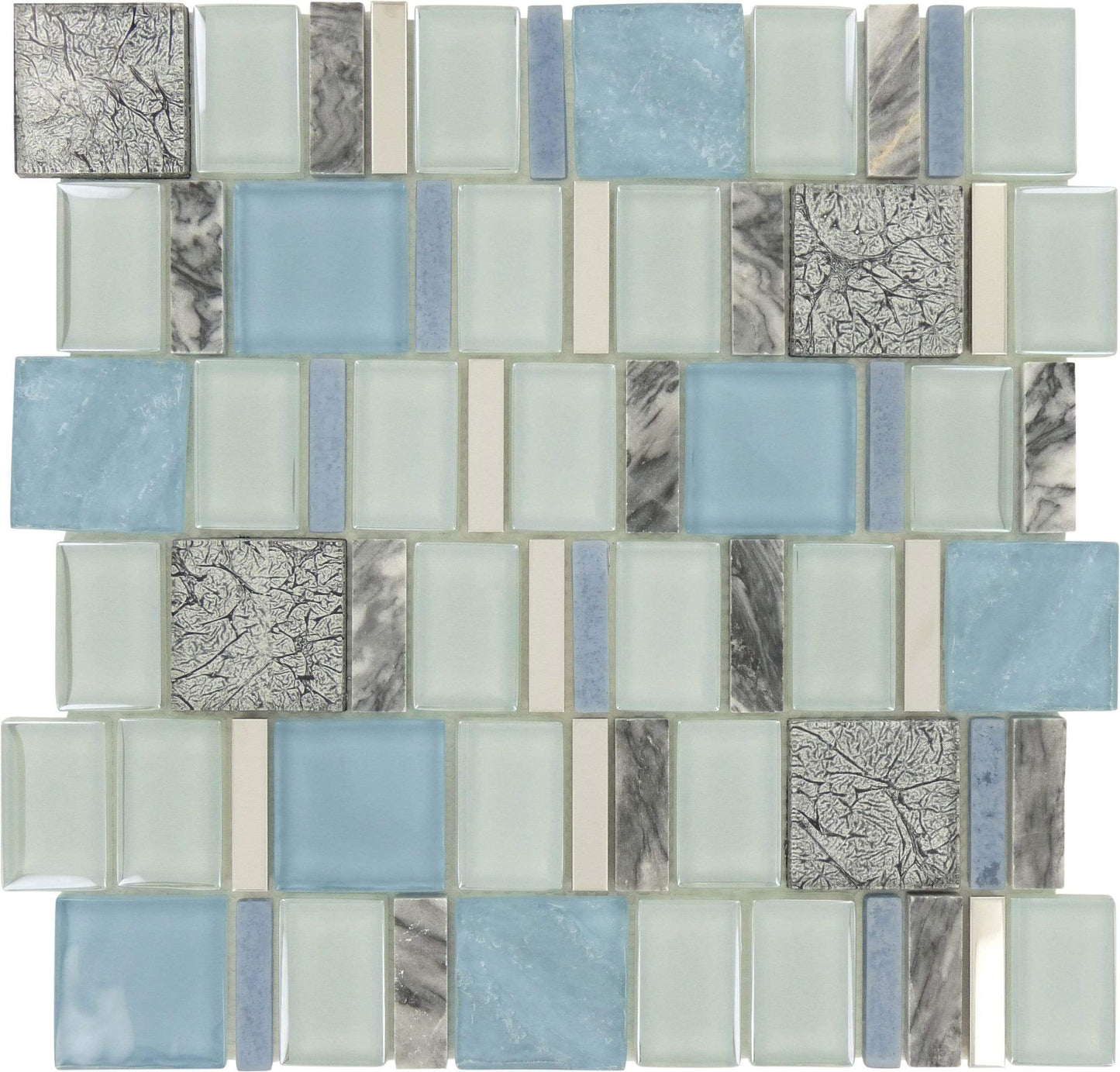 Astronomers Light Blue Unique Shapes Glass and Stone Tile Euro Glass