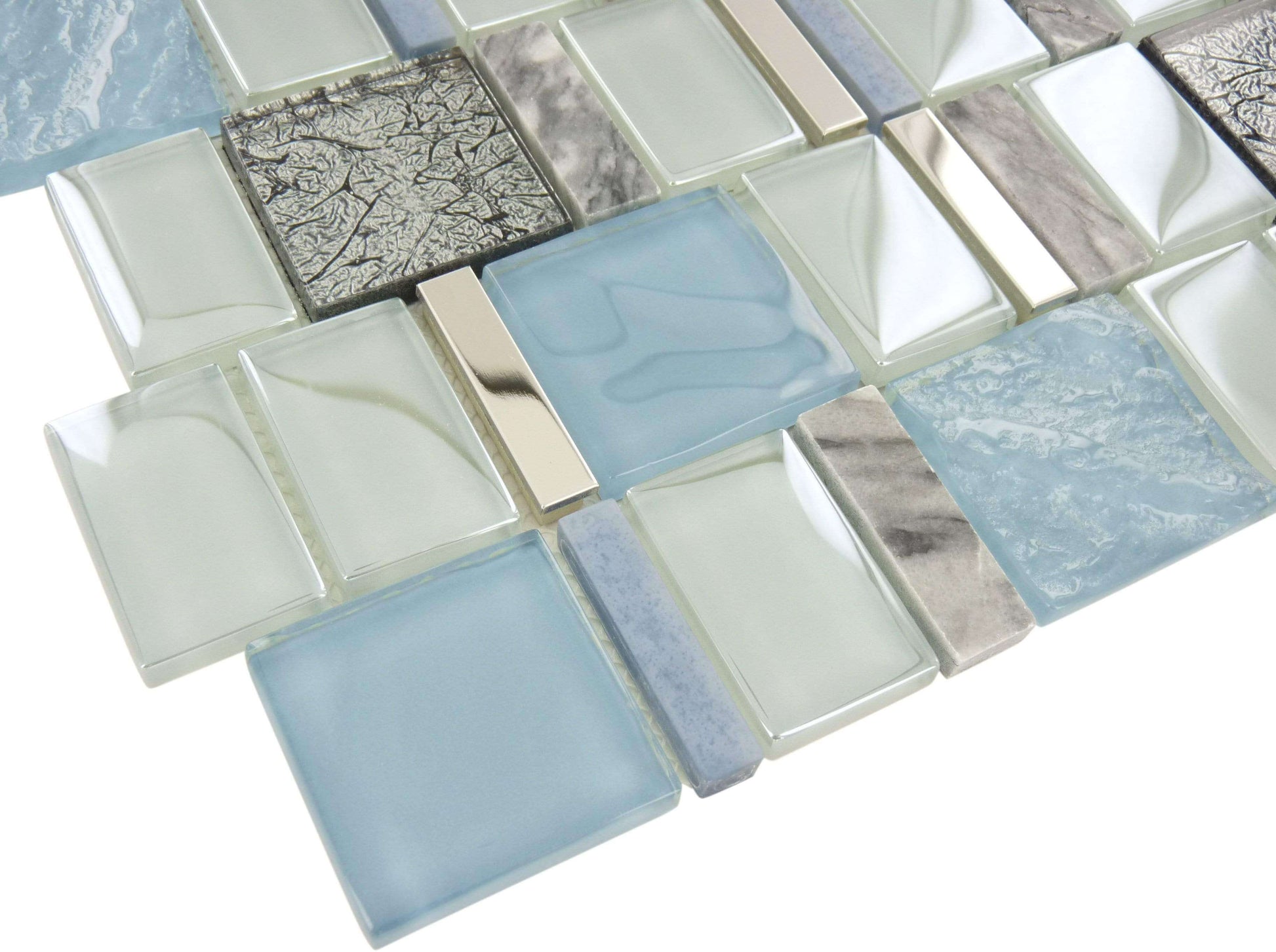 Astronomers Light Blue Unique Shapes Glass and Stone Tile Euro Glass