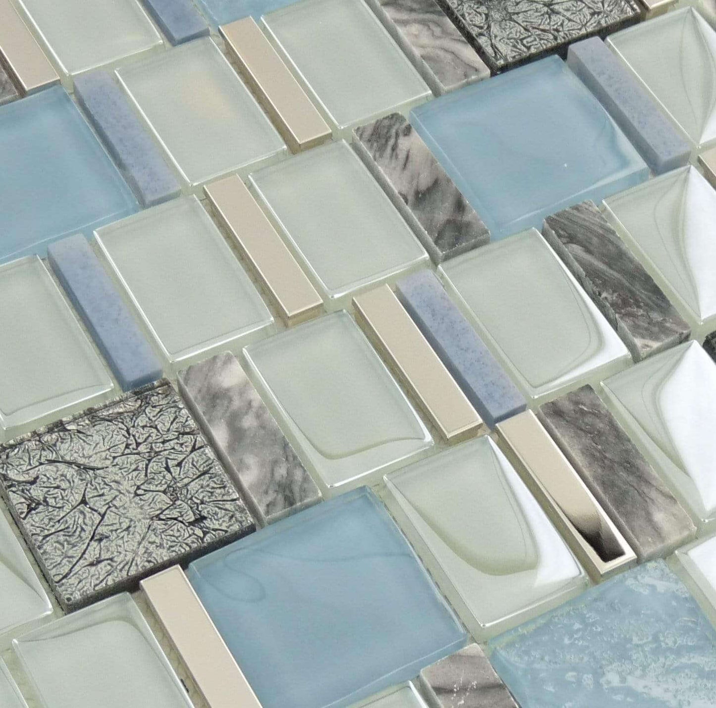 Astronomers Light Blue Unique Shapes Glass and Stone Tile Euro Glass