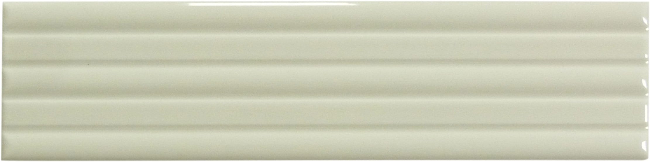 In Collection Lines Cream Decorative Mix 3" x 12" Glossy Ceramic Subway Tile Euro Glass