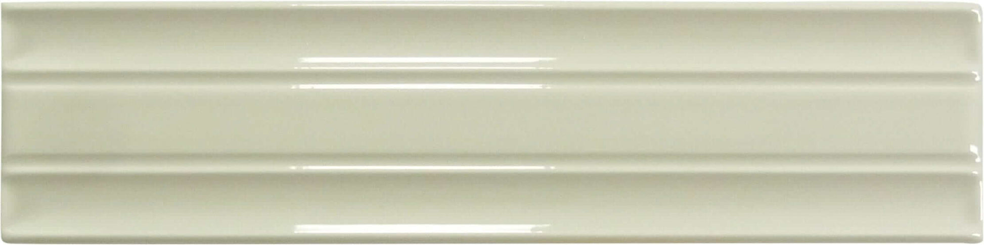 In Collection Lines Cream Decorative Mix 3" x 12" Glossy Ceramic Subway Tile Euro Glass