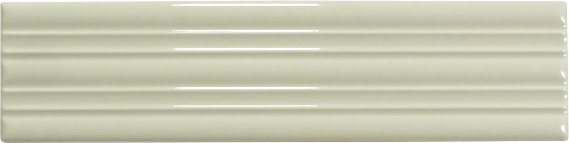 In Collection Lines Cream Decorative Mix 3" x 12" Glossy Ceramic Subway Tile Euro Glass