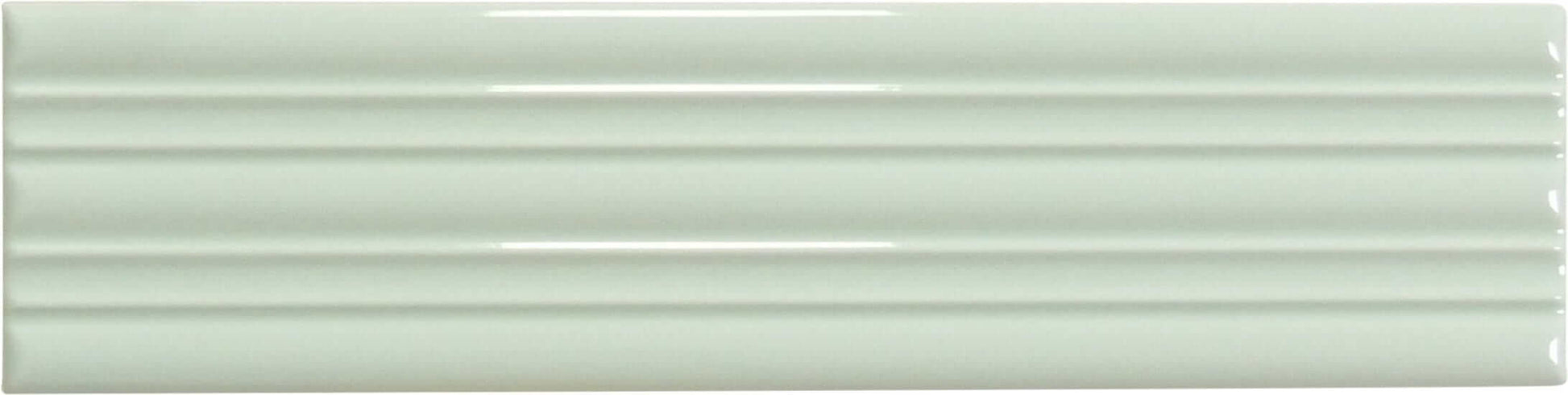 In Collection Lines Mint Green Decorative Mix 3" x 12" Glossy Ceramic Subway Tile Euro Glass