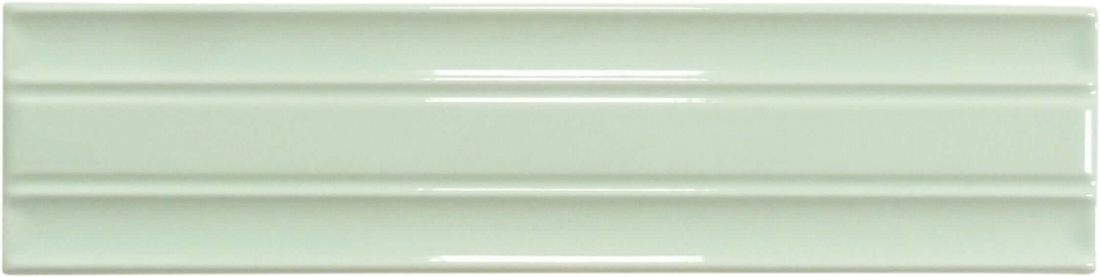 In Collection Lines Mint Green Decorative Mix 3" x 12" Glossy Ceramic Subway Tile Euro Glass