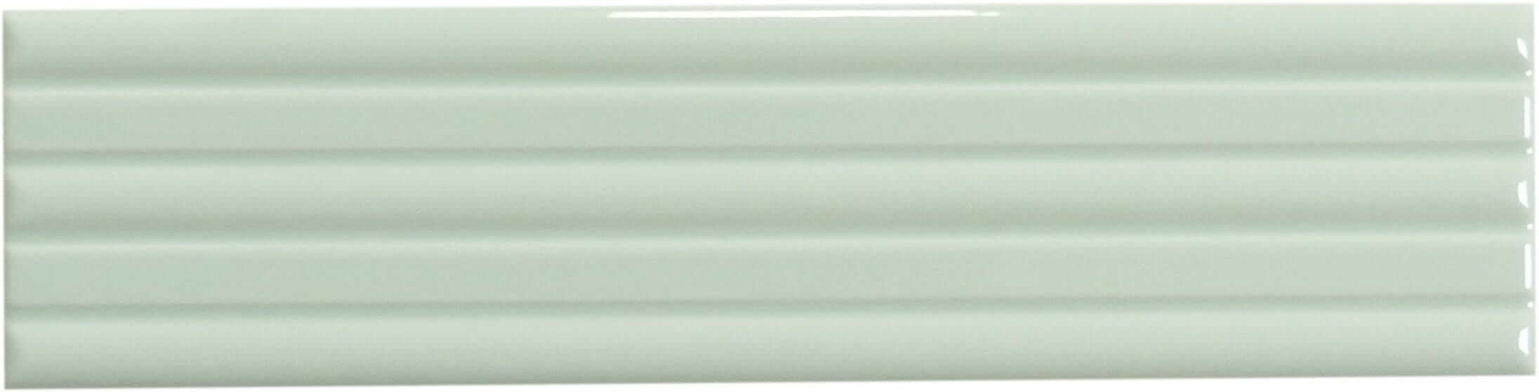 In Collection Lines Mint Green Decorative Mix 3" x 12" Glossy Ceramic Subway Tile Euro Glass