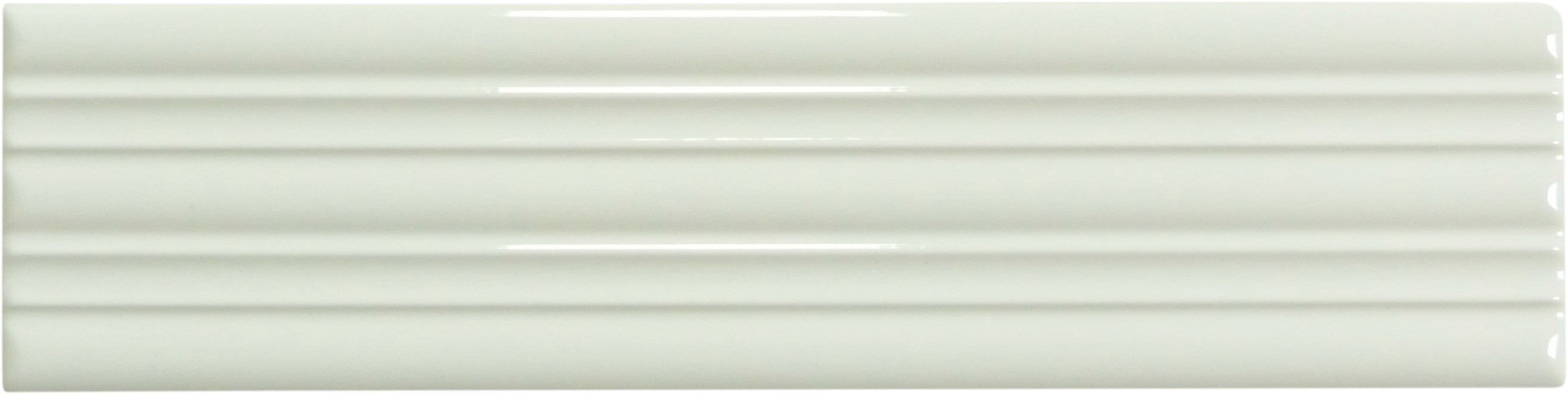 In Collection Lines White Decorative Mix 3" x 12" Glossy Ceramic Subway Tile Euro Glass