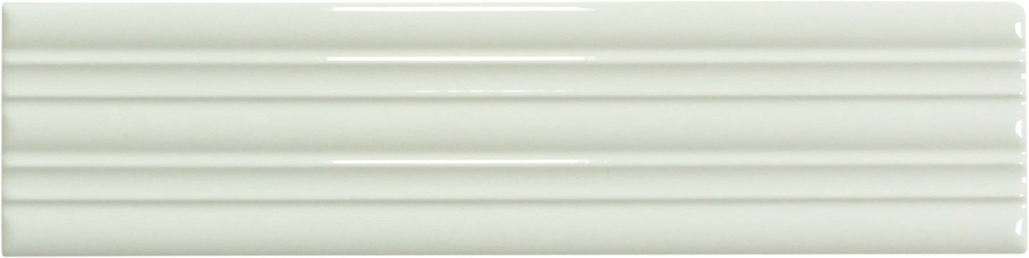 In Collection Lines White Decorative Mix 3" x 12" Glossy Ceramic Subway Tile Euro Glass